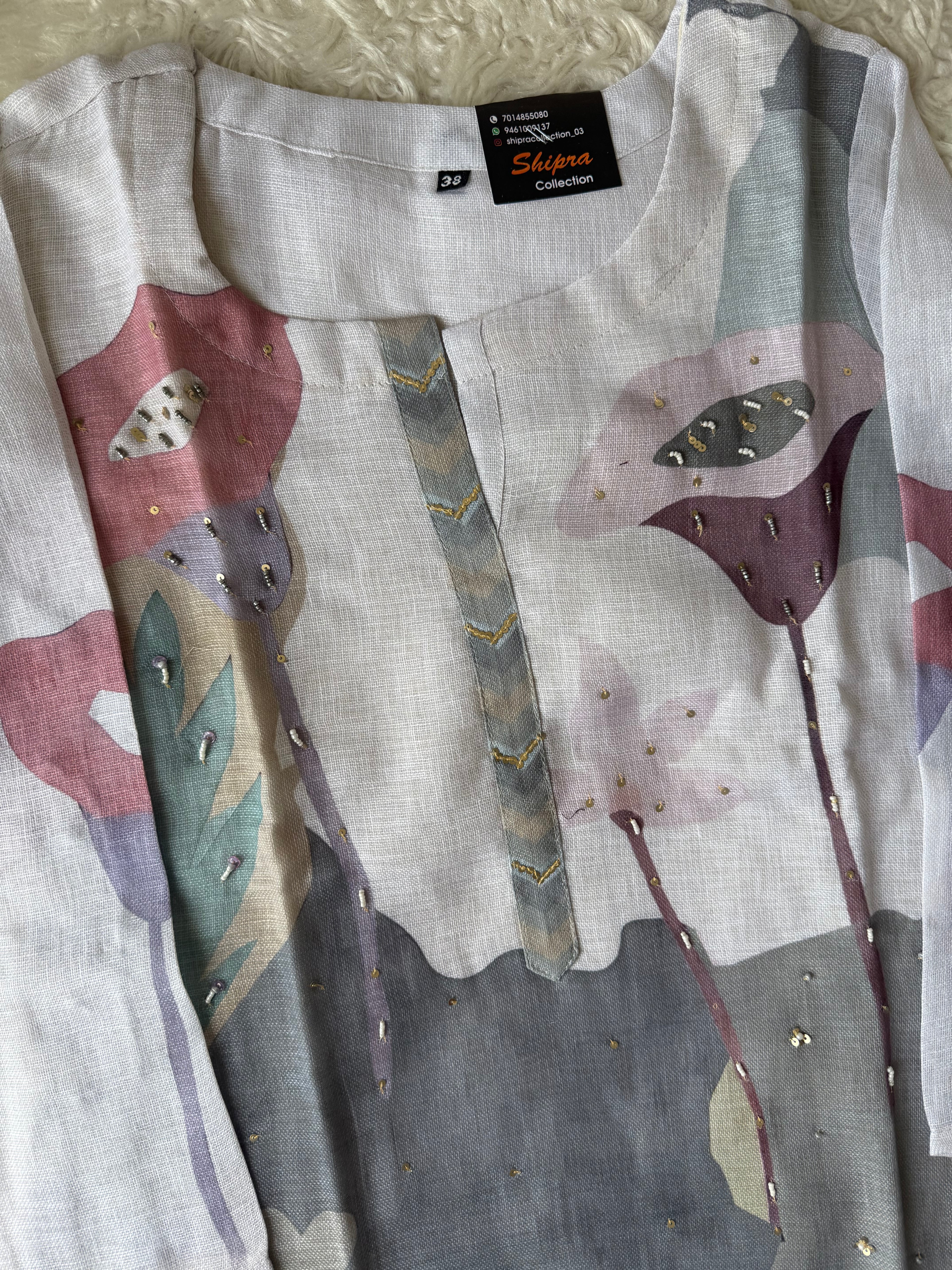 Linen Kurti Pant Dupatta Set