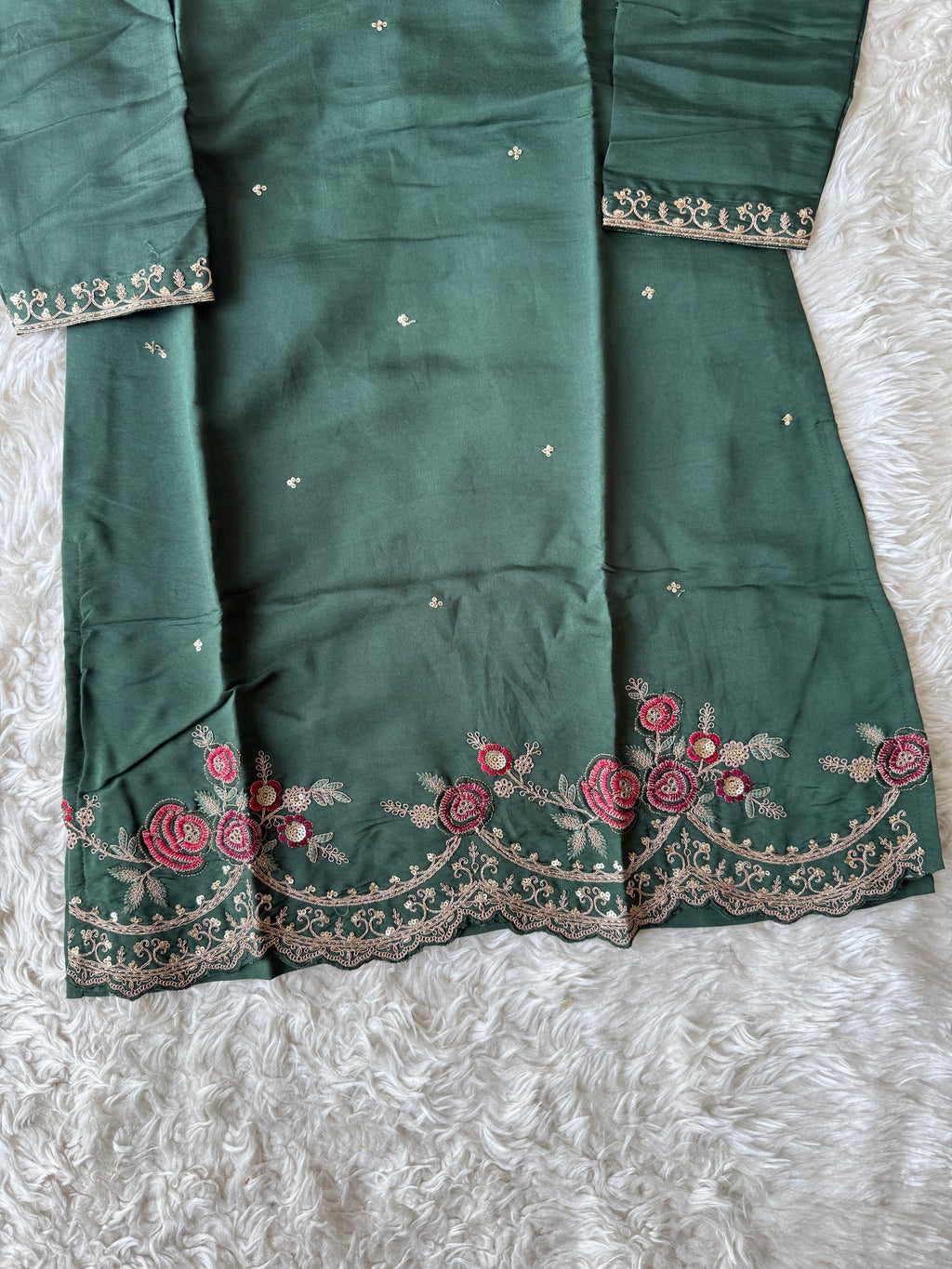 Muslin Silk Kurti Sharara Dupatta Set