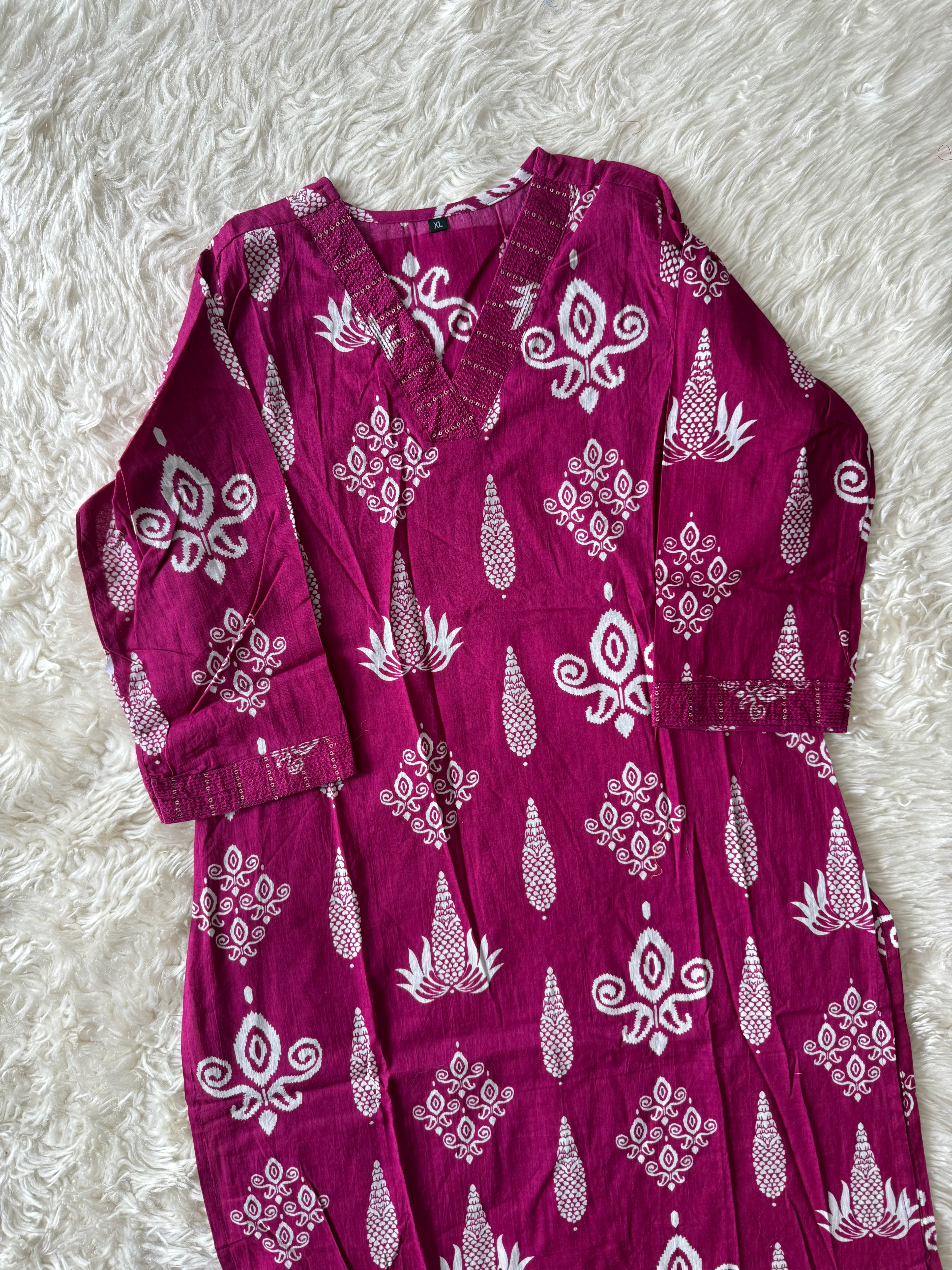 Cotton Kurti Pant Set
