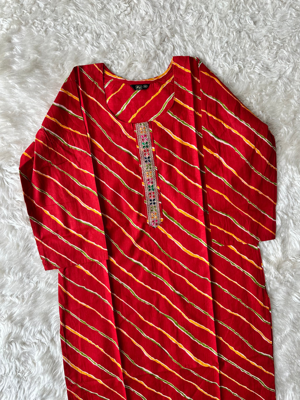 Cotton Lehariya Kurti