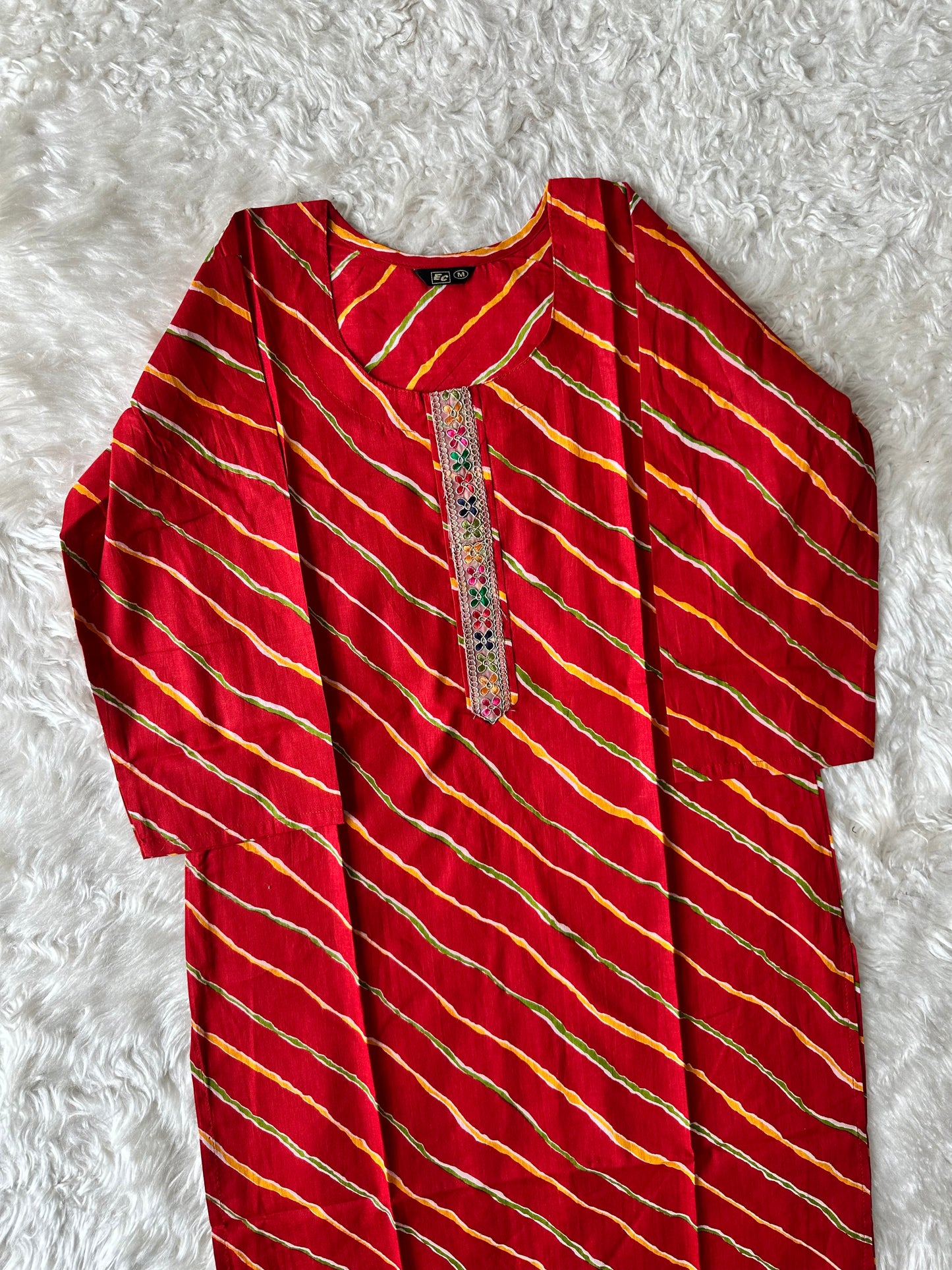 Cotton Lehariya Kurti
