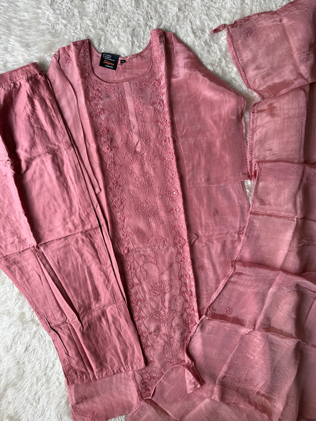 “ Plus Size” Premium Muslin Kurti Pant Dupatta Set