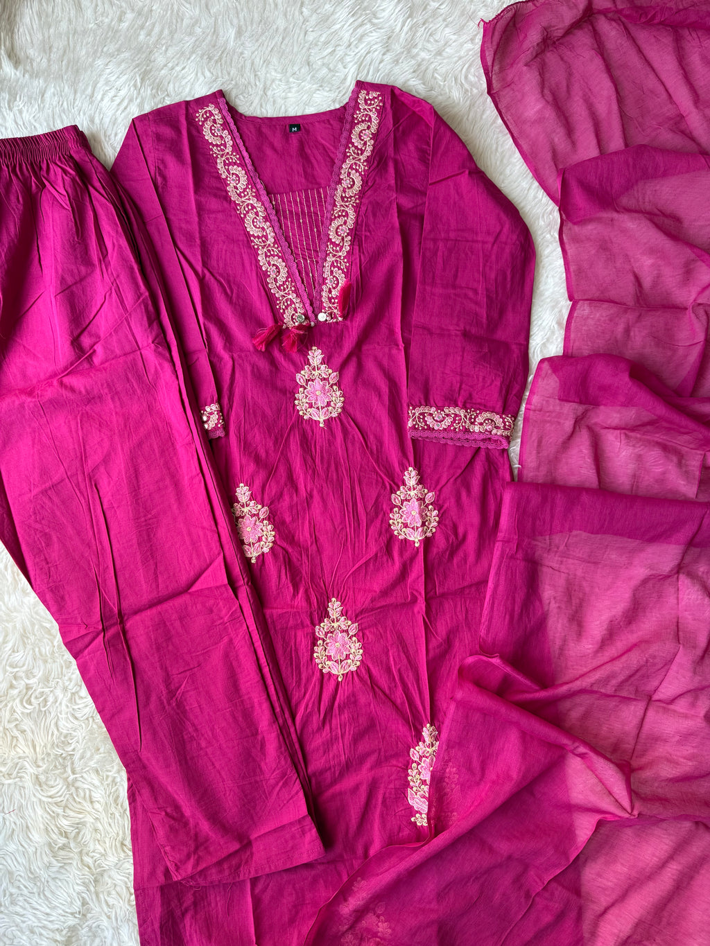 Budget Friendly Kurti Pant Dupatta Set