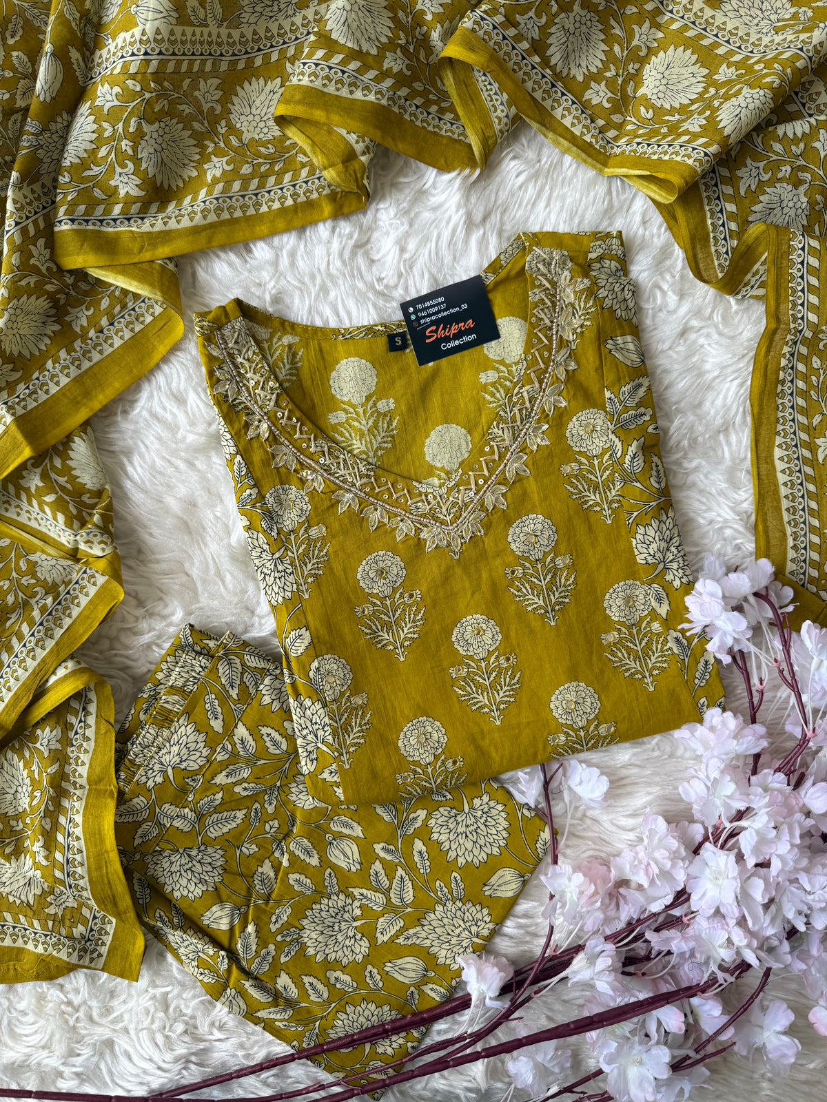 Premium Cotton Kurti Pant Dupatta Set