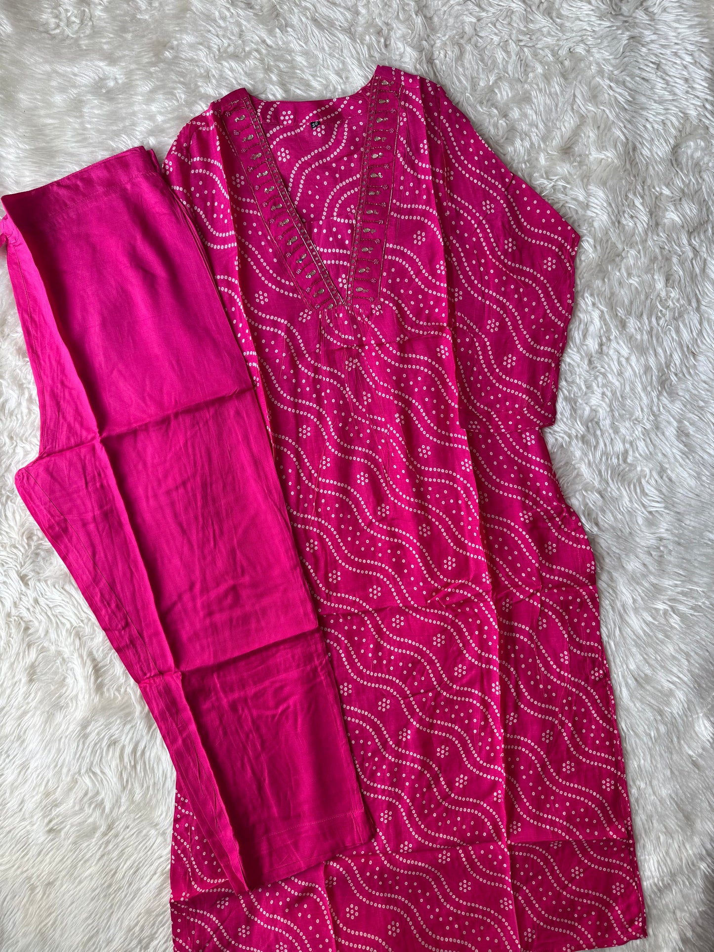 Mul Silk Kurti Pant Set