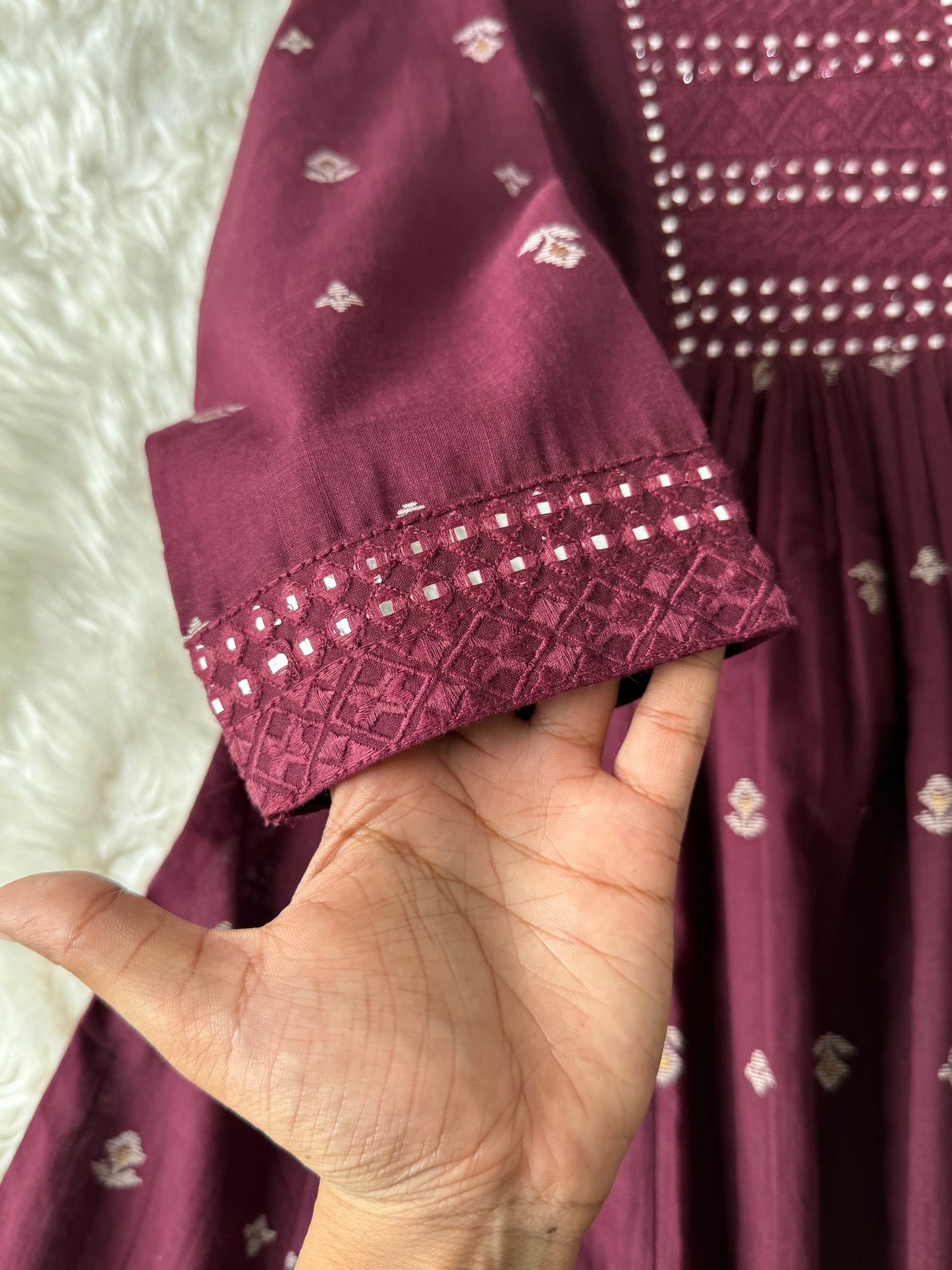 Premium Cotton ANARKALI Kurti Pant Dupatta Set