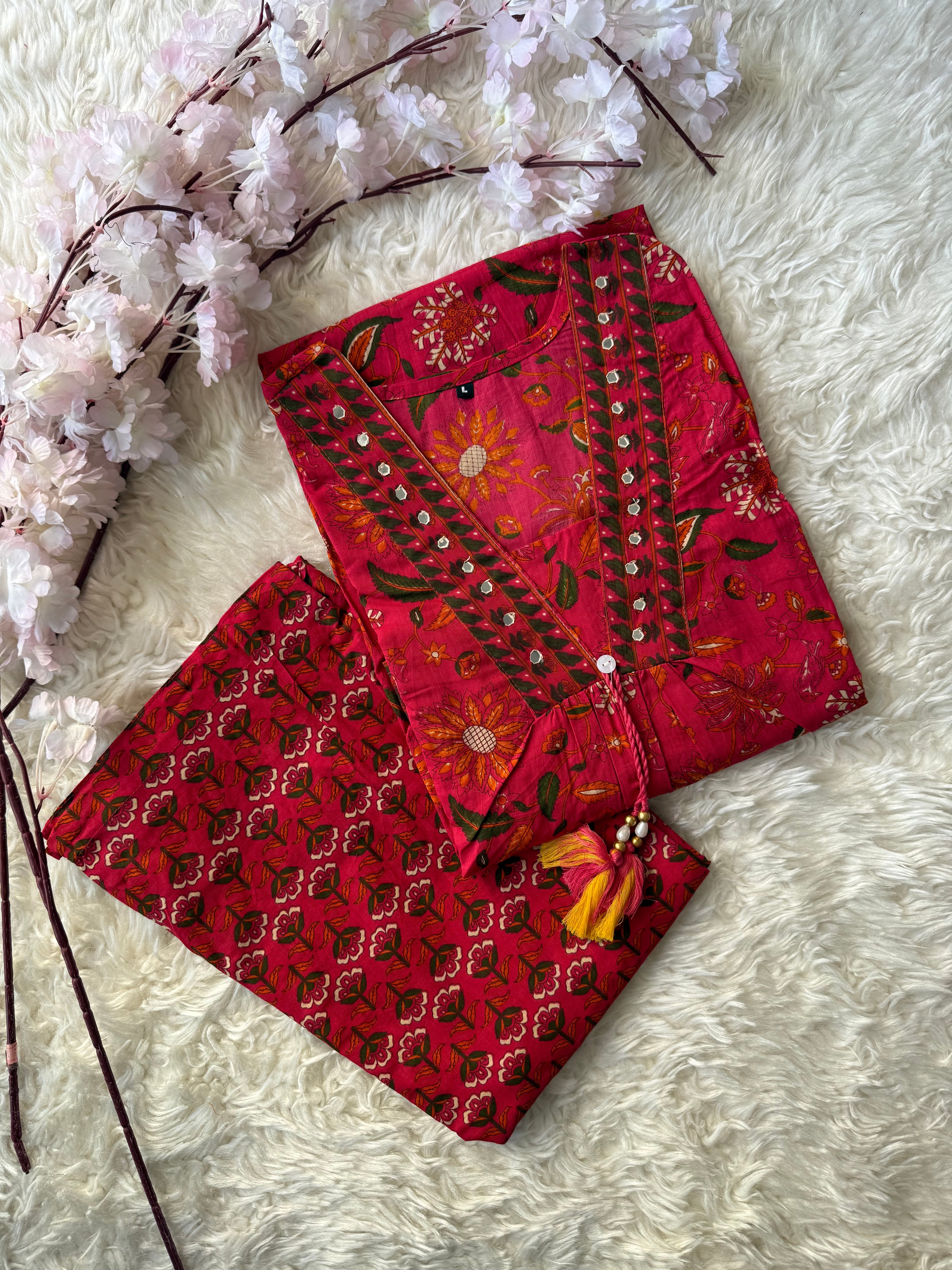 Cotton FLARE Kurti Pant Set