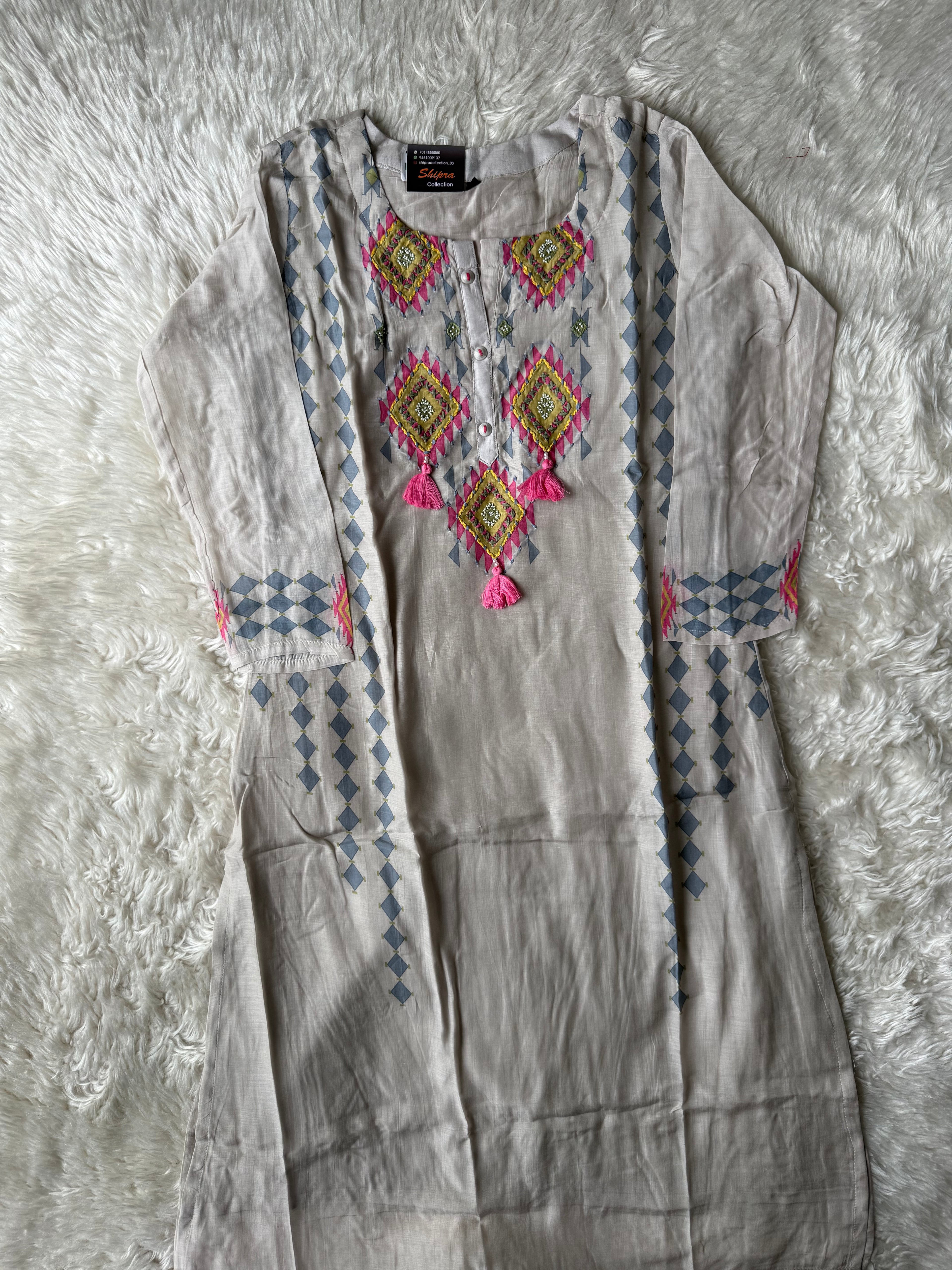 Butter Silk Kurti Pant Dupatta Set