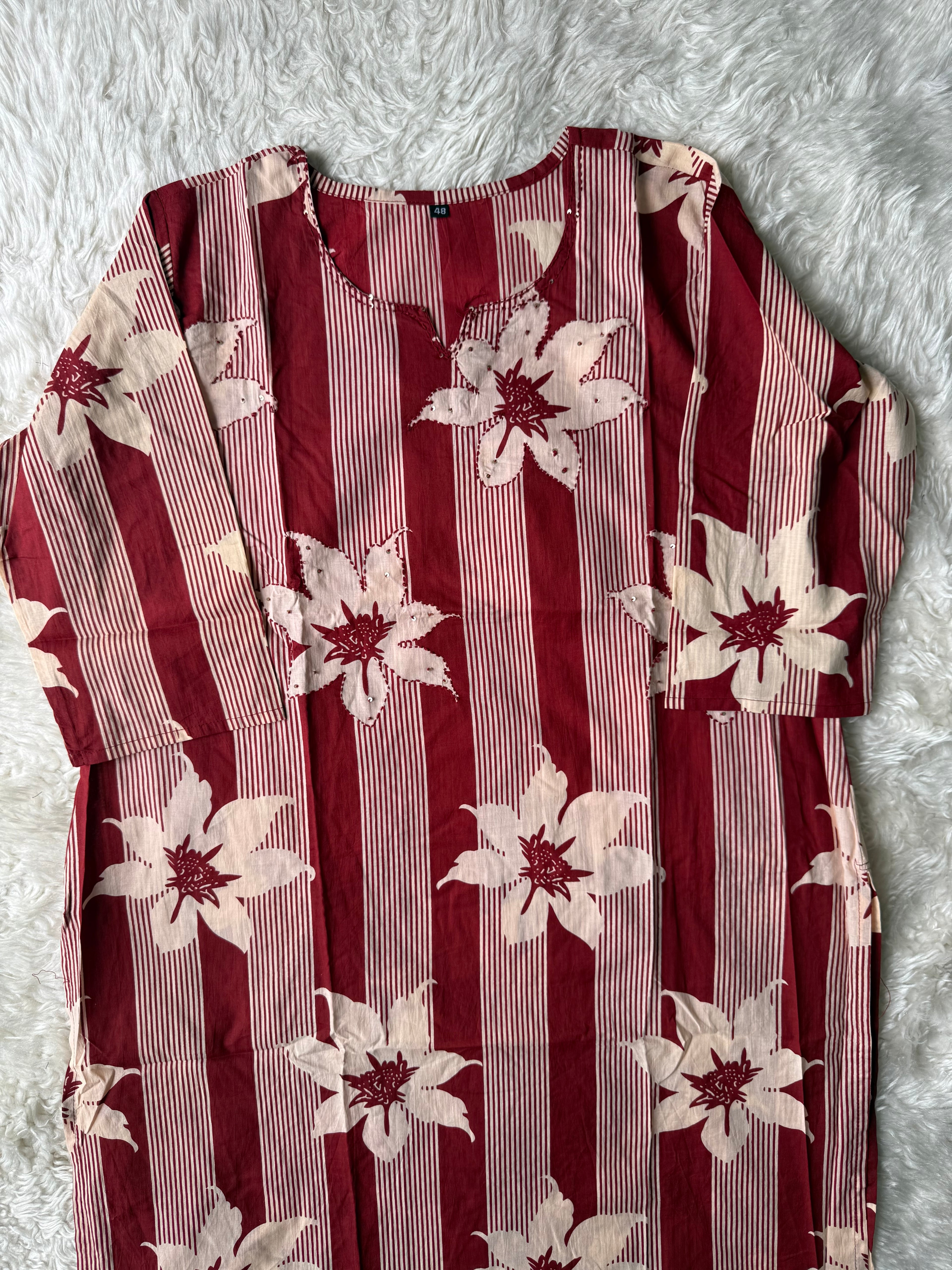 Pure Cotton Kurti Pant Dupatta Set
