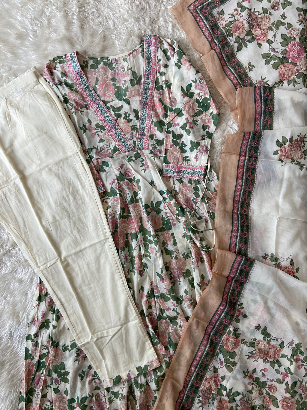 Premium Cotton Kurti Pant Dupatta Set
