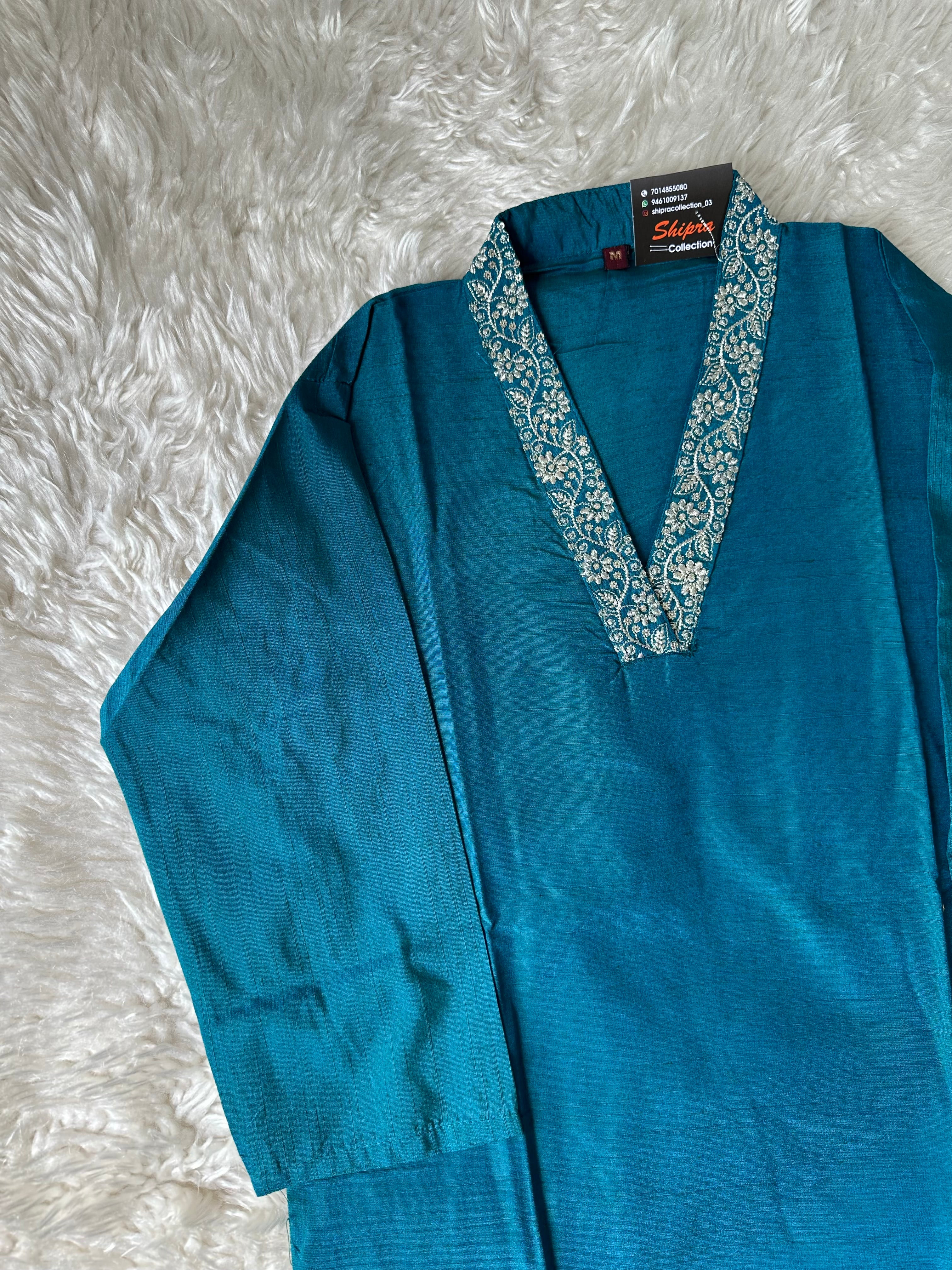 V-NECK Banglore Silk Kurti