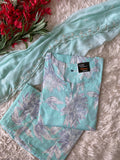Breathable Cotton Kurti Pant Chiffon Dupatta Set