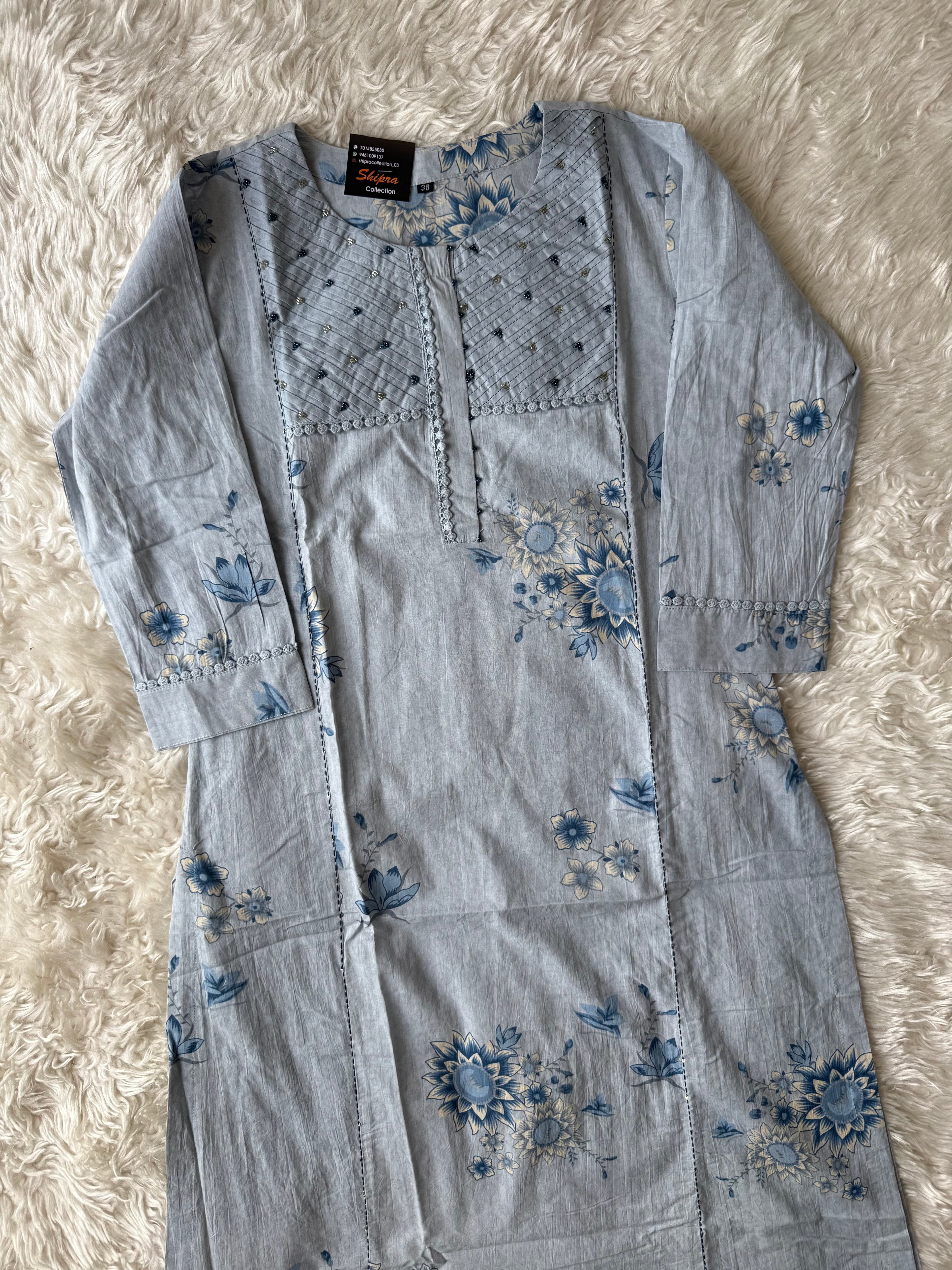 Premium Cotton Kurti Pant Dupatta Set