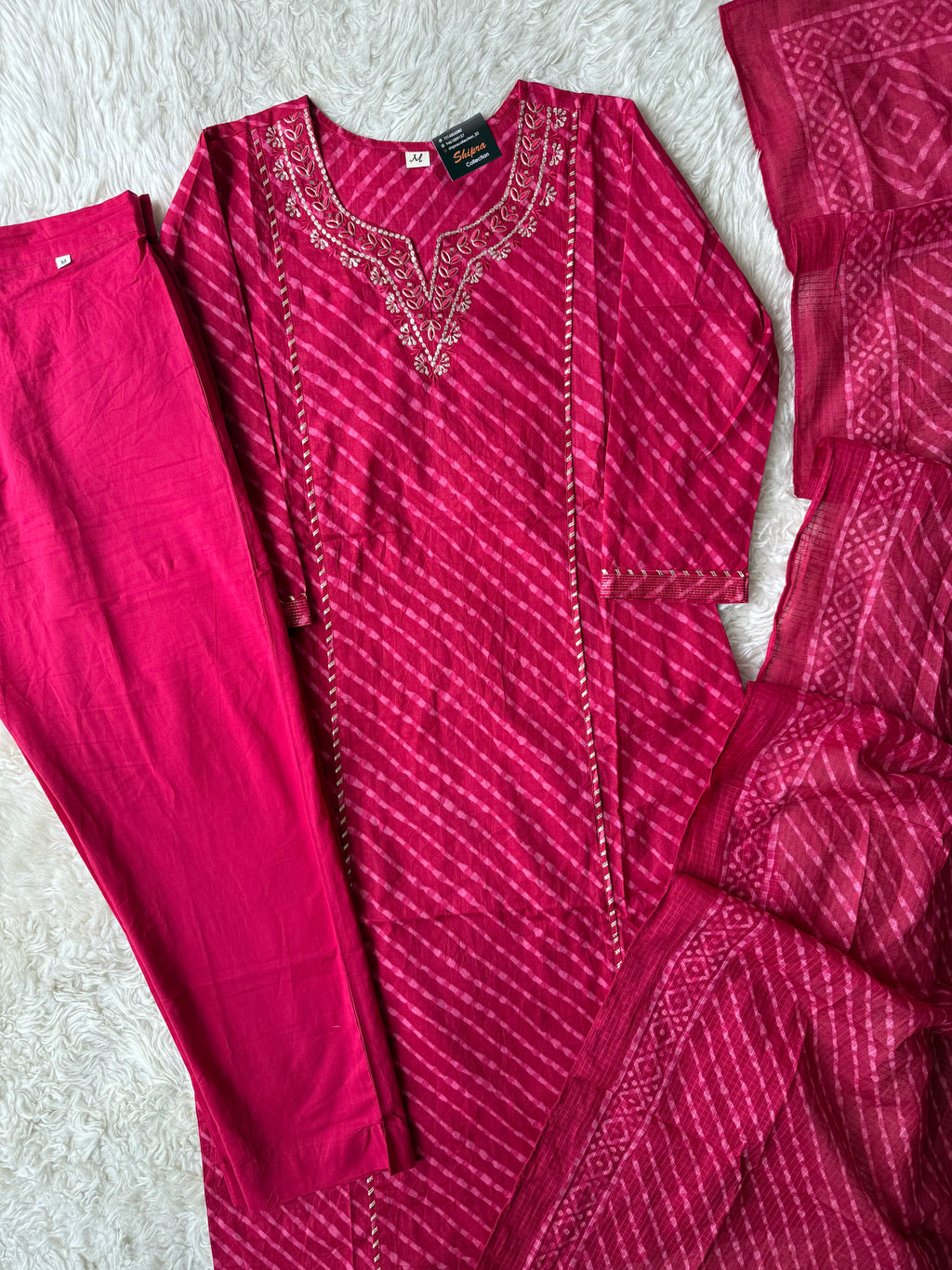 Premium Cotton Lehariya Set