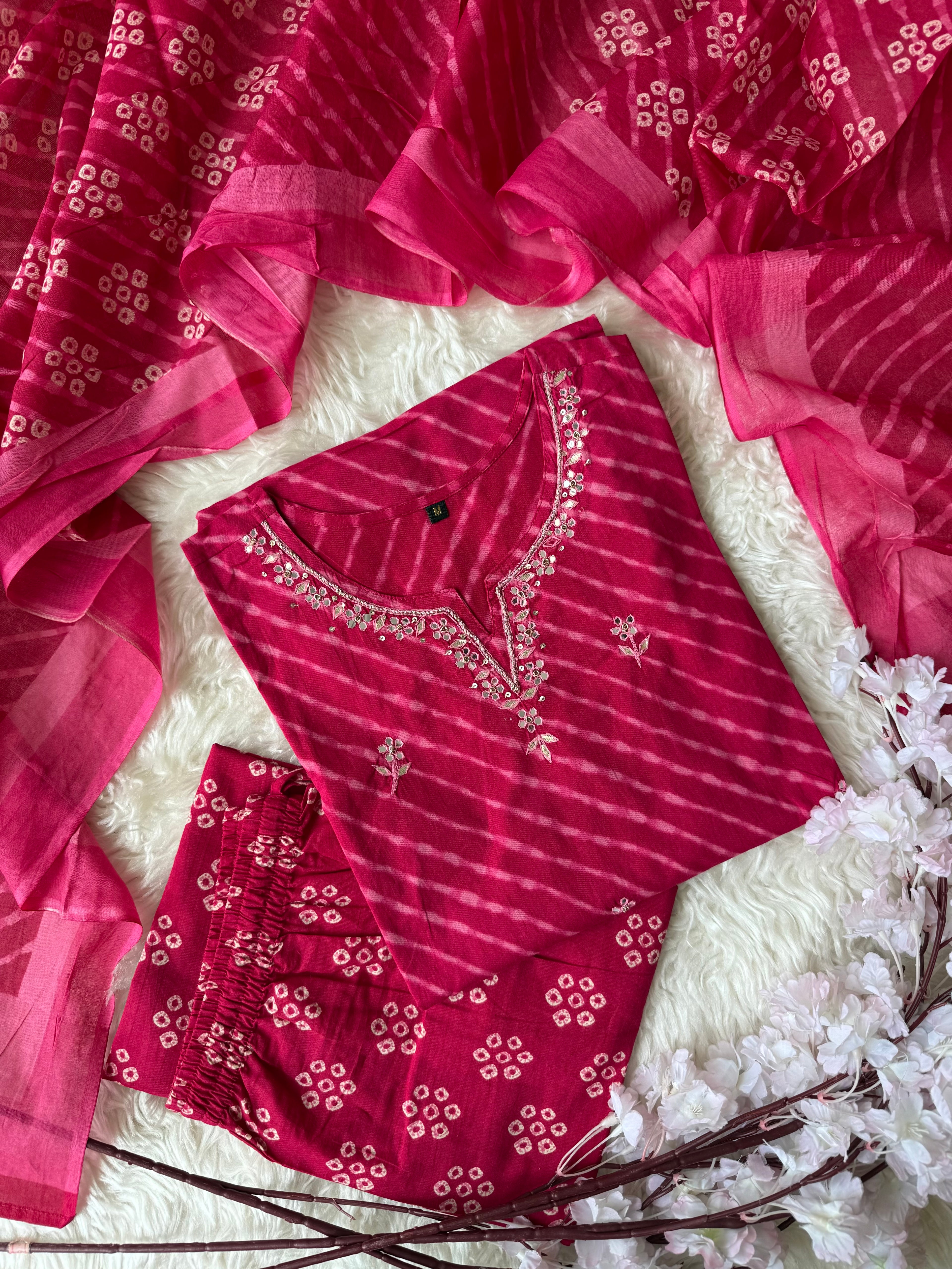 Premium Cotton Lehariya Set