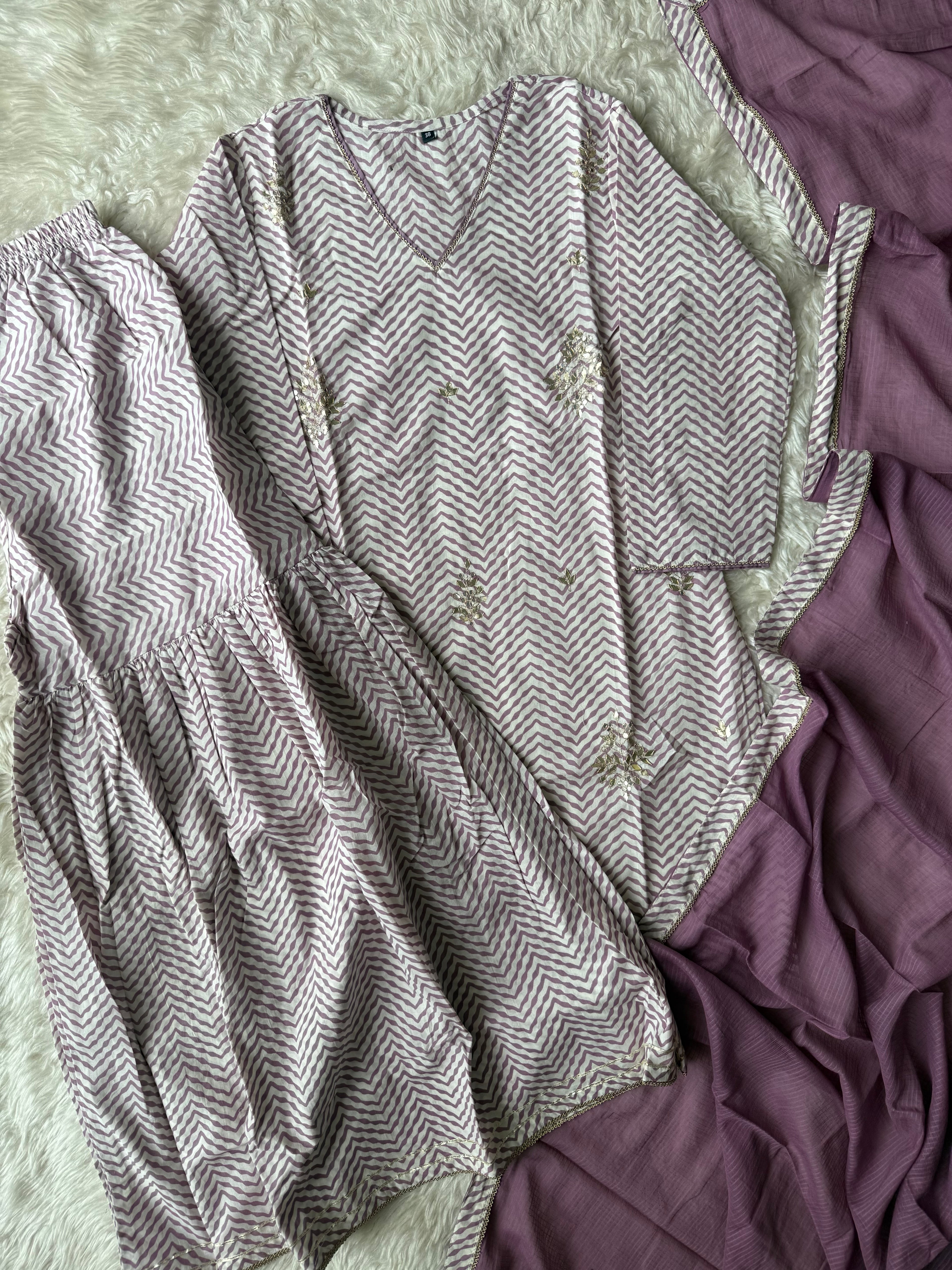 Premium Cotton Kurti Sharara Dupatta Set