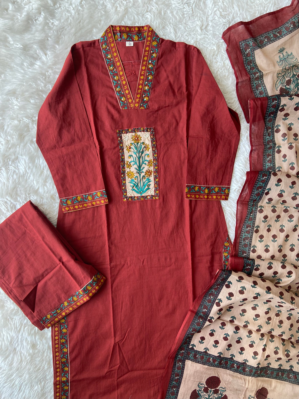 Premium Cotton Kurti Pant Dupatta Set