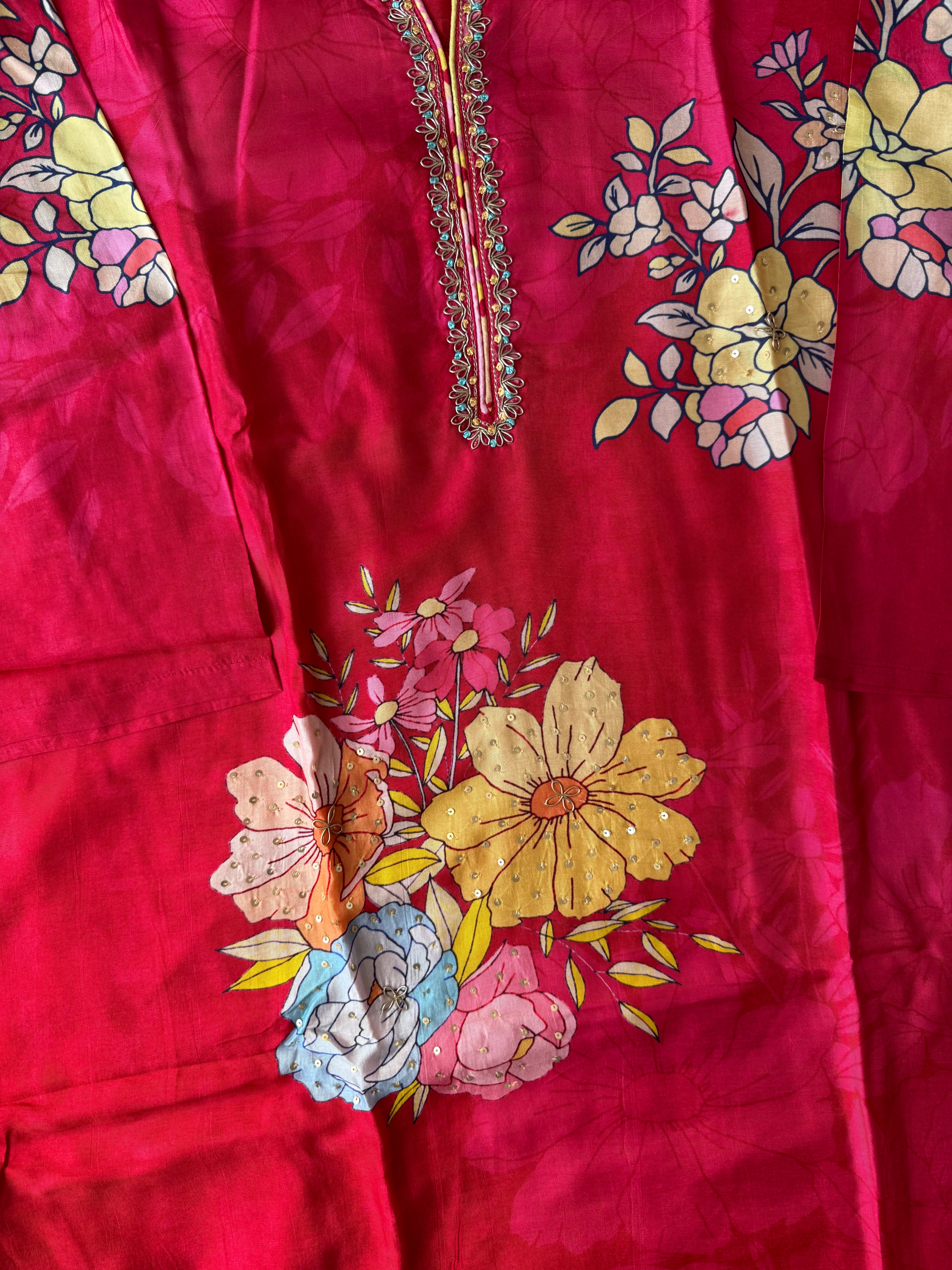 “Plus Size” Russian Silk Kurti Pant Dupatta Set