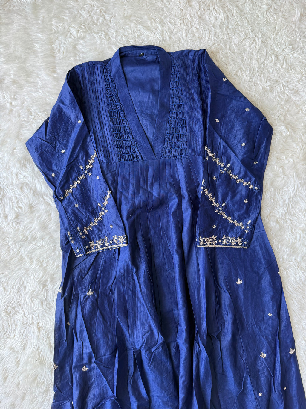 Mul Chanderi Kurti Pant Dupatta Set