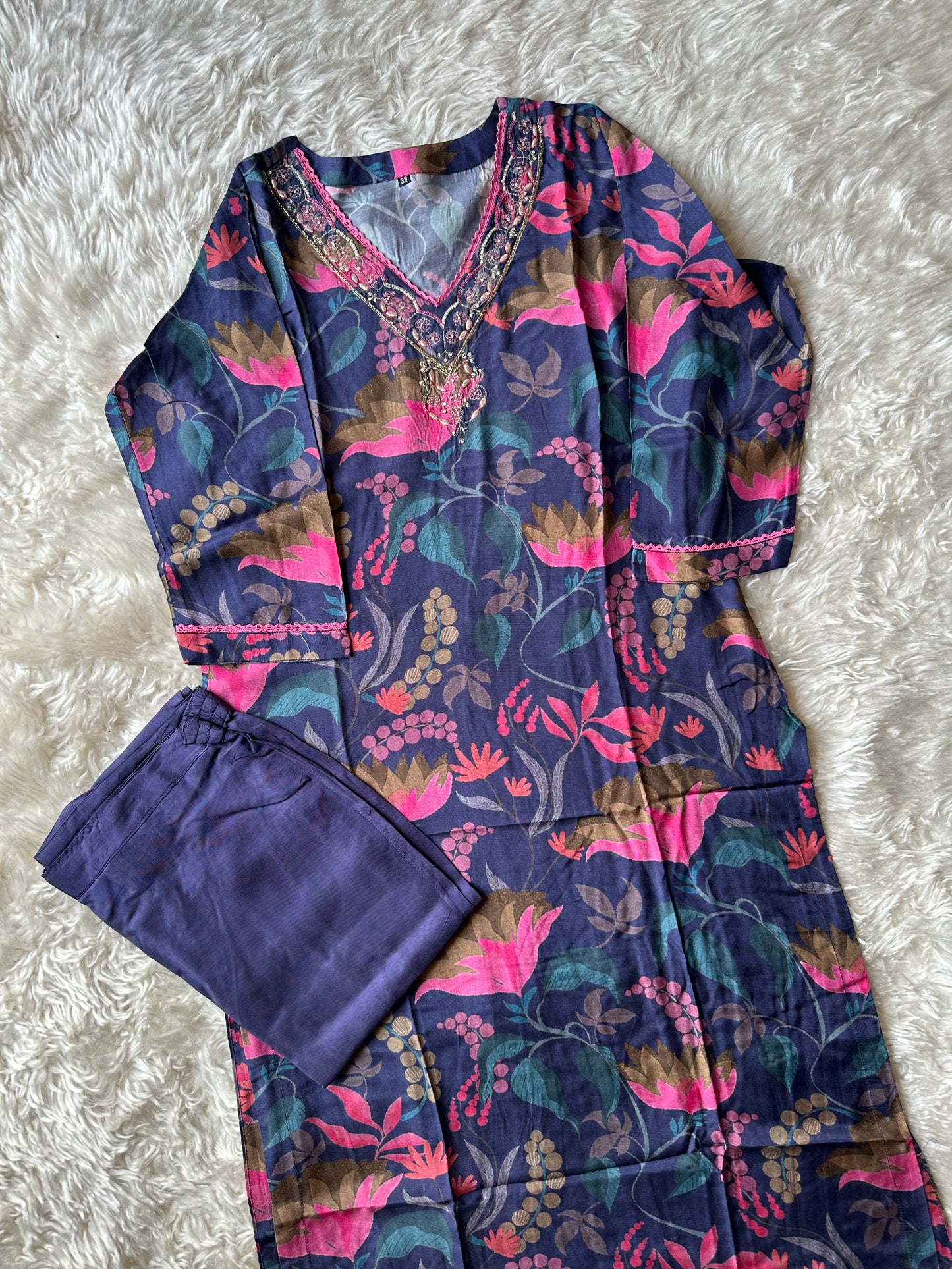 Premium Muslin Silk Kurti Pant Set