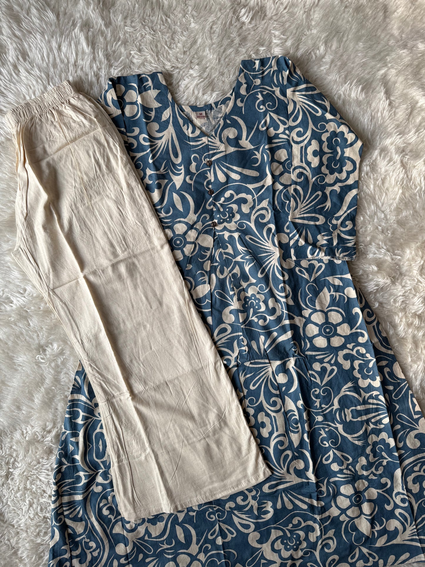 Khadi Cotton Kurti Pant Set