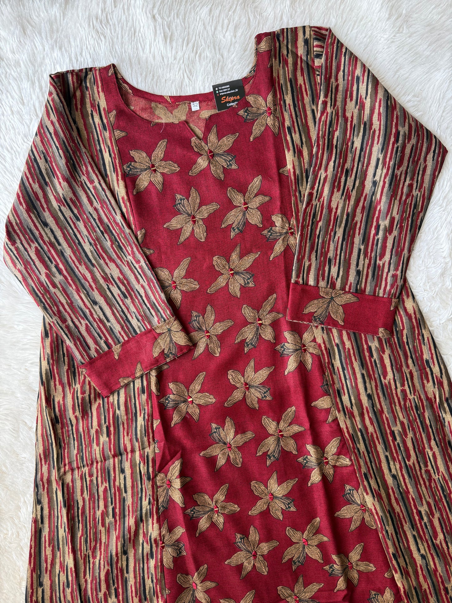 Woolen Fabric Kurti Pant Dupatta Set