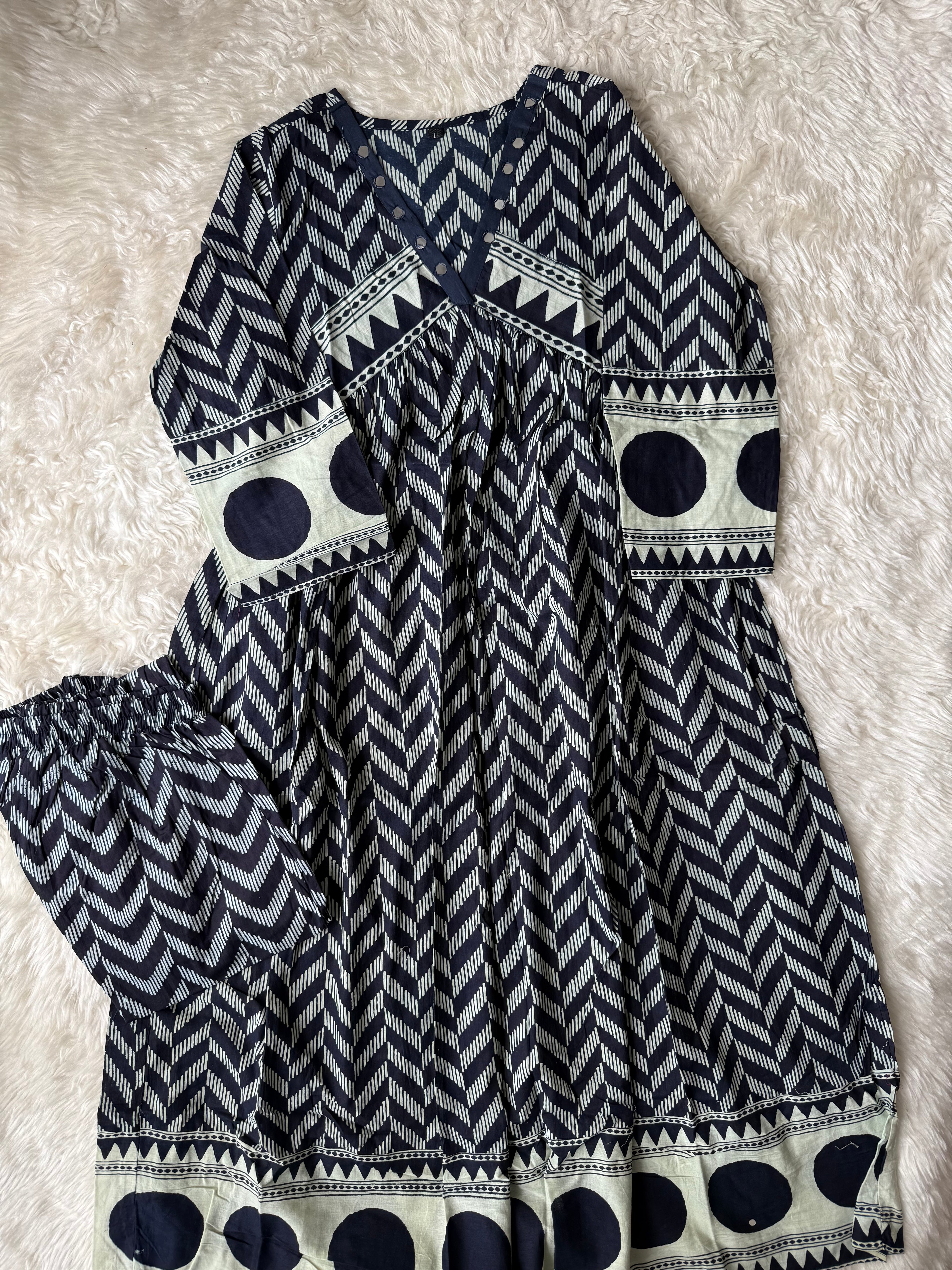Cotton FLARE Kurti Pant Set
