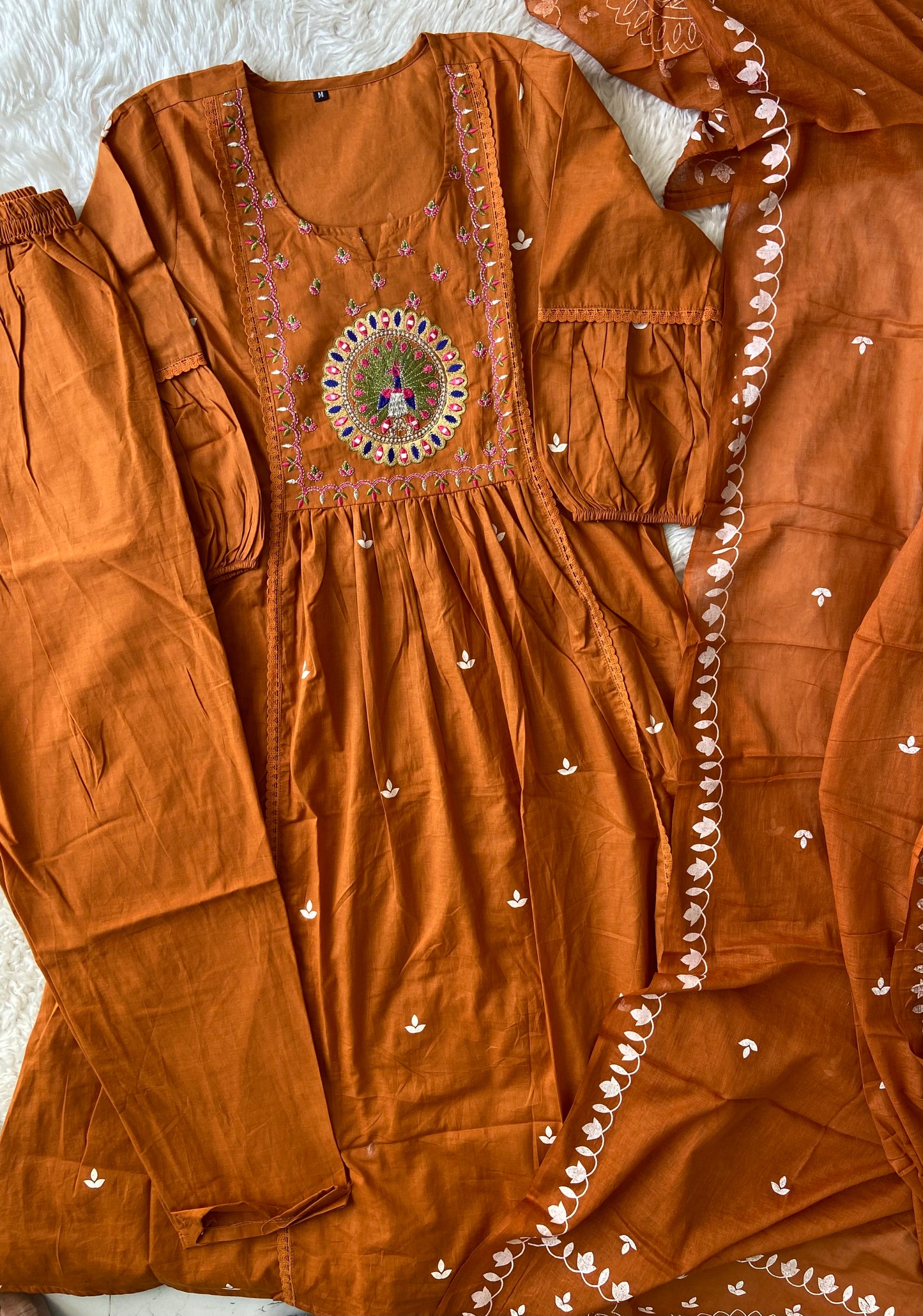 Budget Friendly Flare Kurti Pant Dupatta Set