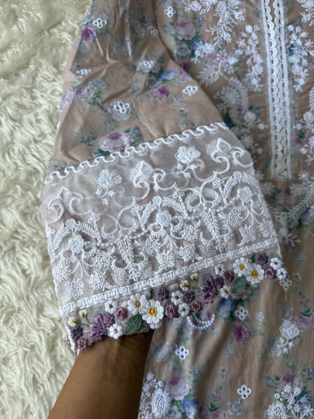 Mul Cotton Thread Work Farshi Salwar Set