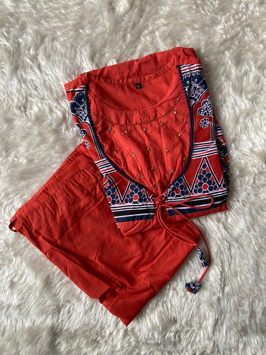 Cotton Kurti Pant Set