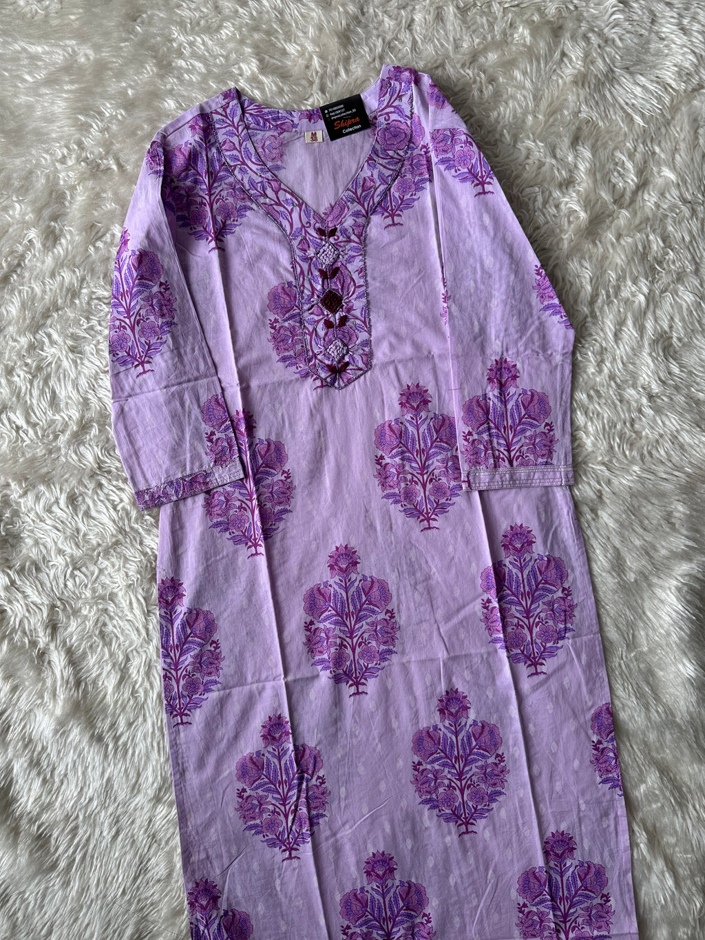 Premium Cotton V- Neck Kurti