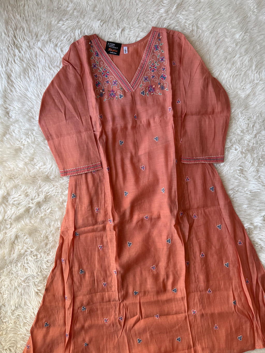 Mul Chanderi Kurti Pant Dupatta Set