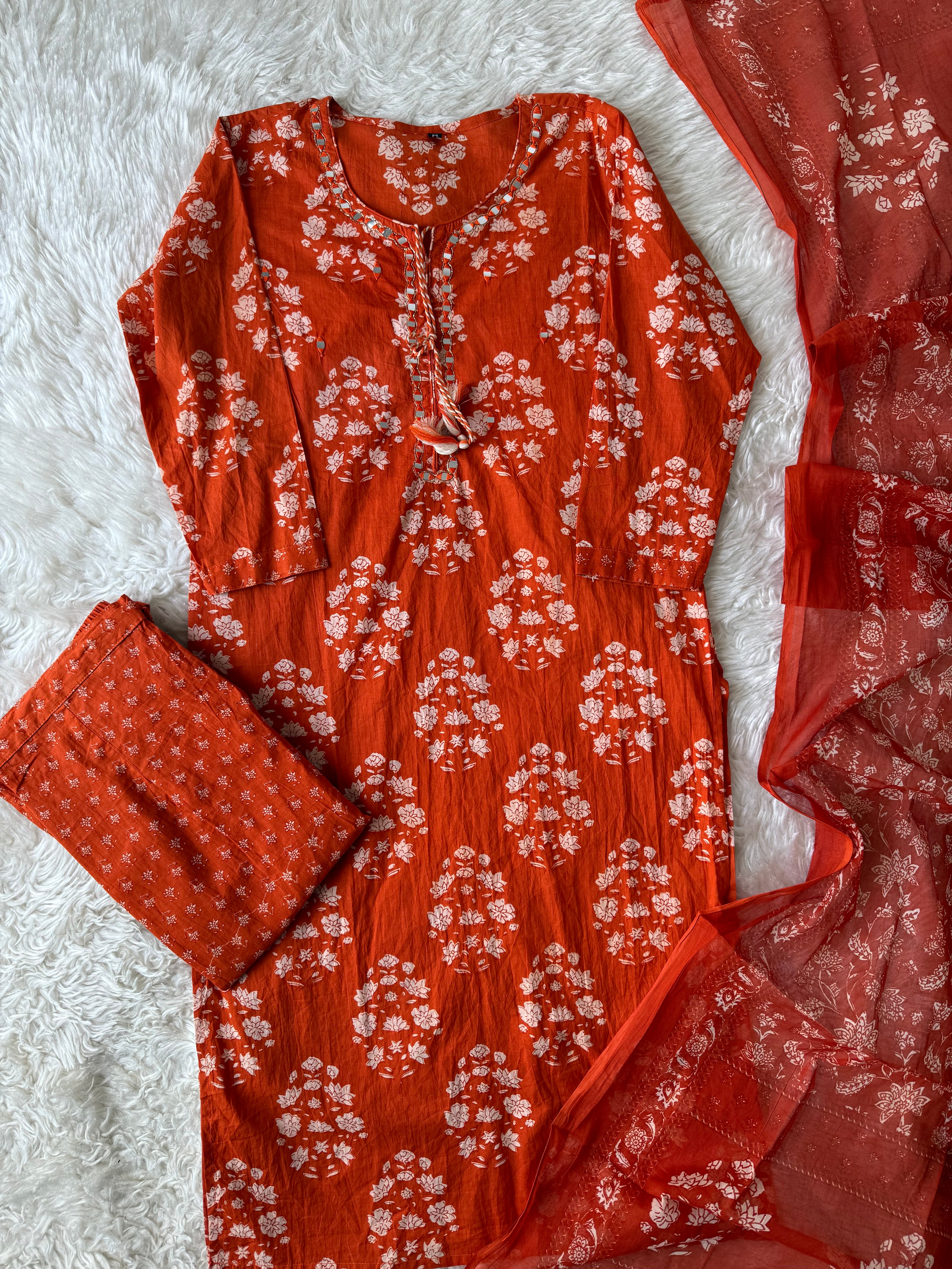 Budget Friendly Kurti Pant Dupatta Set