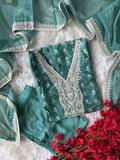 Pure Muslin Silk Kurti Pant Dupatta Set