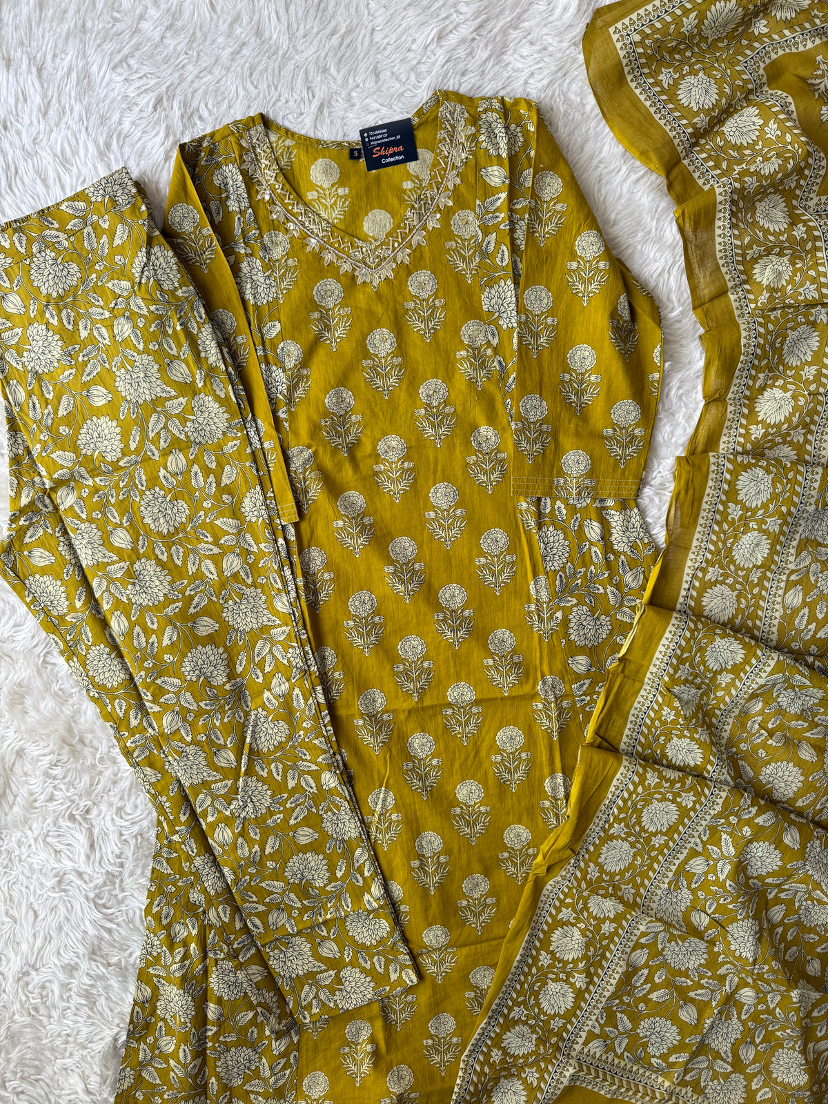 Premium Cotton Kurti Pant Dupatta Set