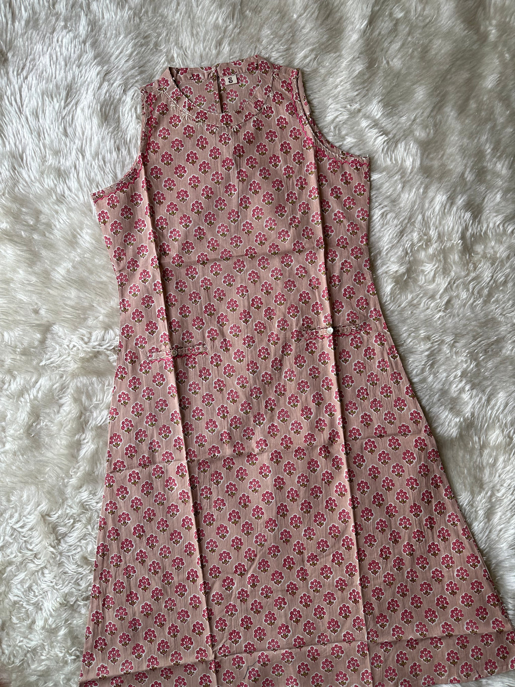 Pure Cotton Sleeveless Kurti Pant Set