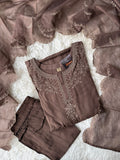Mul Chanderi Kurti Pant Dupatta Set
