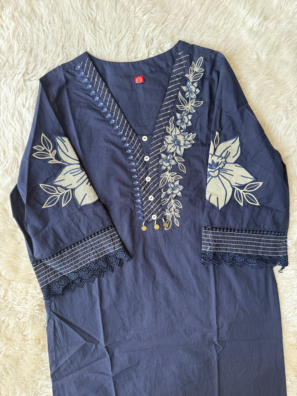 Pure Cotton Kurti Pant Dupatta Set