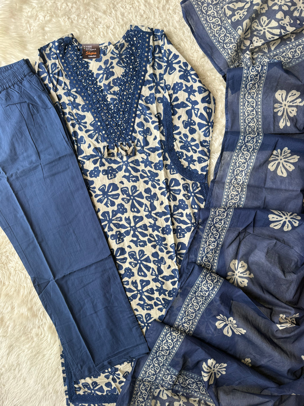 Premium Cotton Kurti Pant Dupatta Set