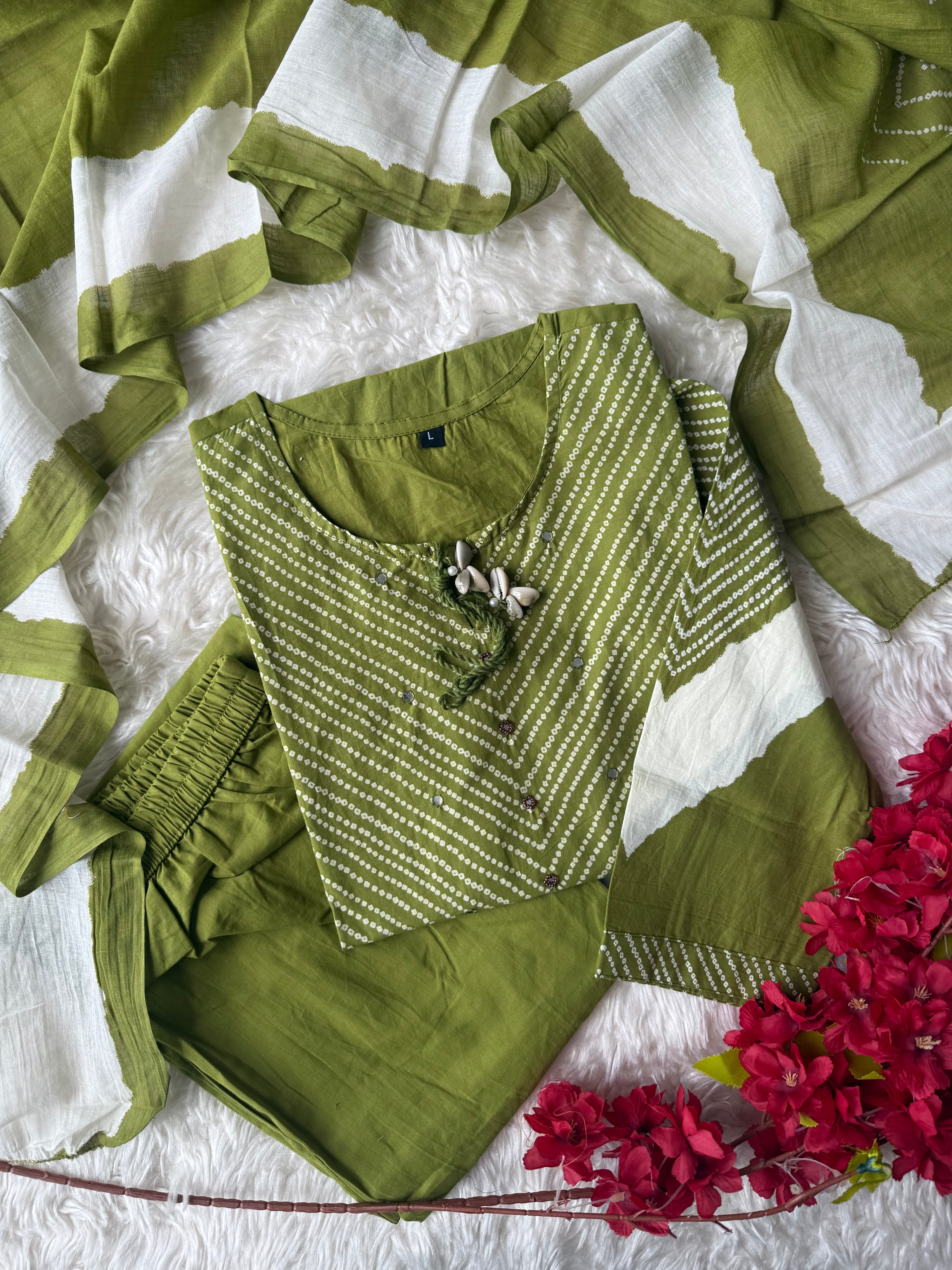 Budget Friendly Kurti Pant Dupatta Set