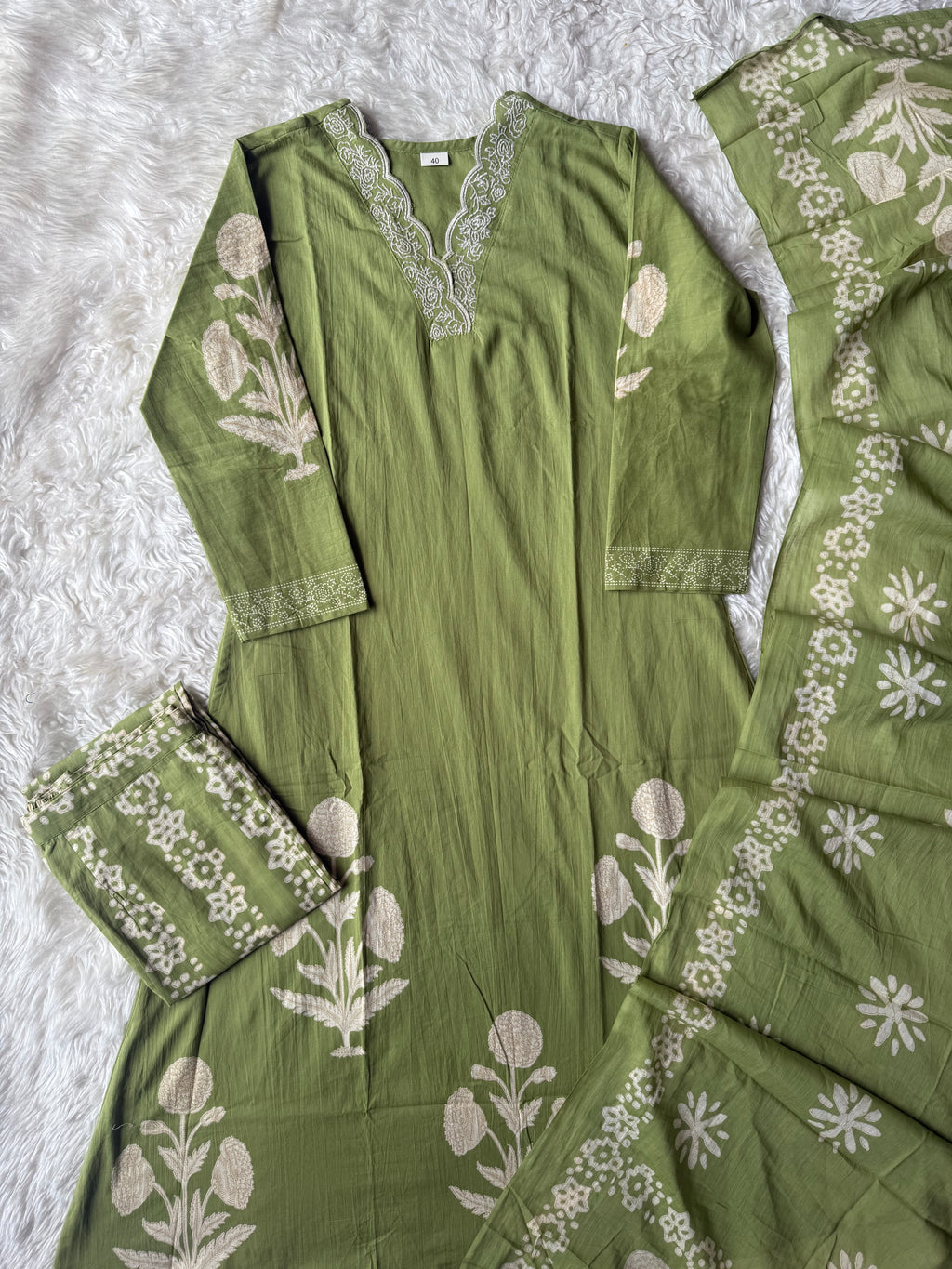 Premium Cotton Kurti Plazo Dupatta Set