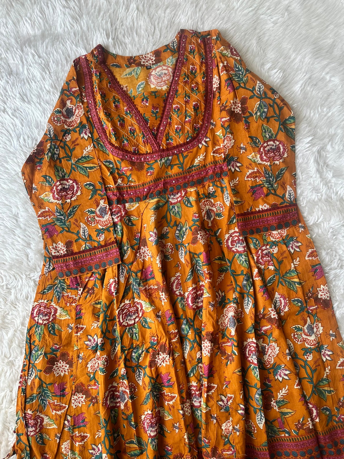 Premium Cotton FLARE Kurti Plazo Dupatta Set