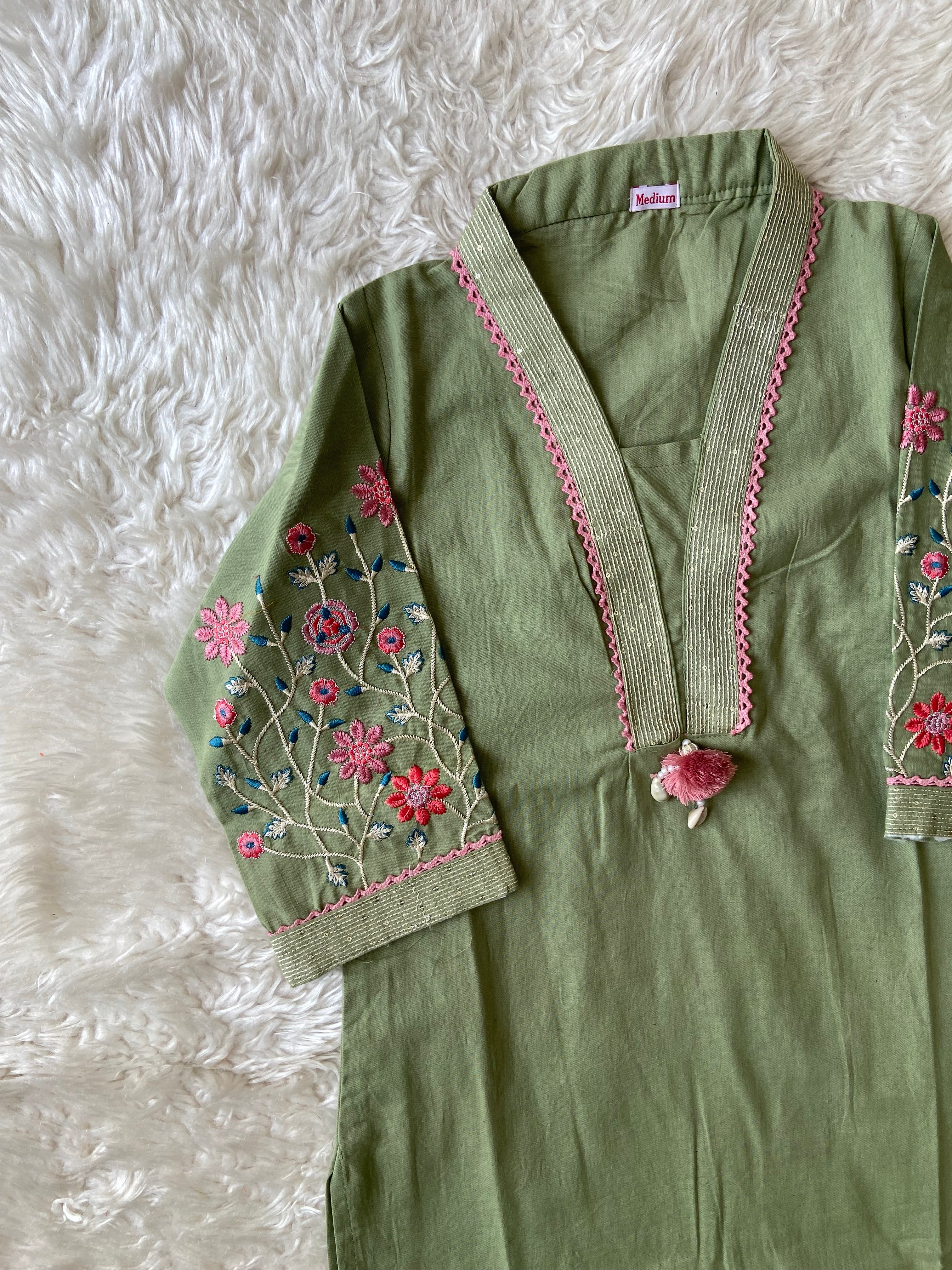 Khadi Cotton Kurti Pant Set