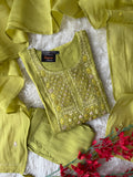 Mul Chanderi Kurti Pant Dupatta Set