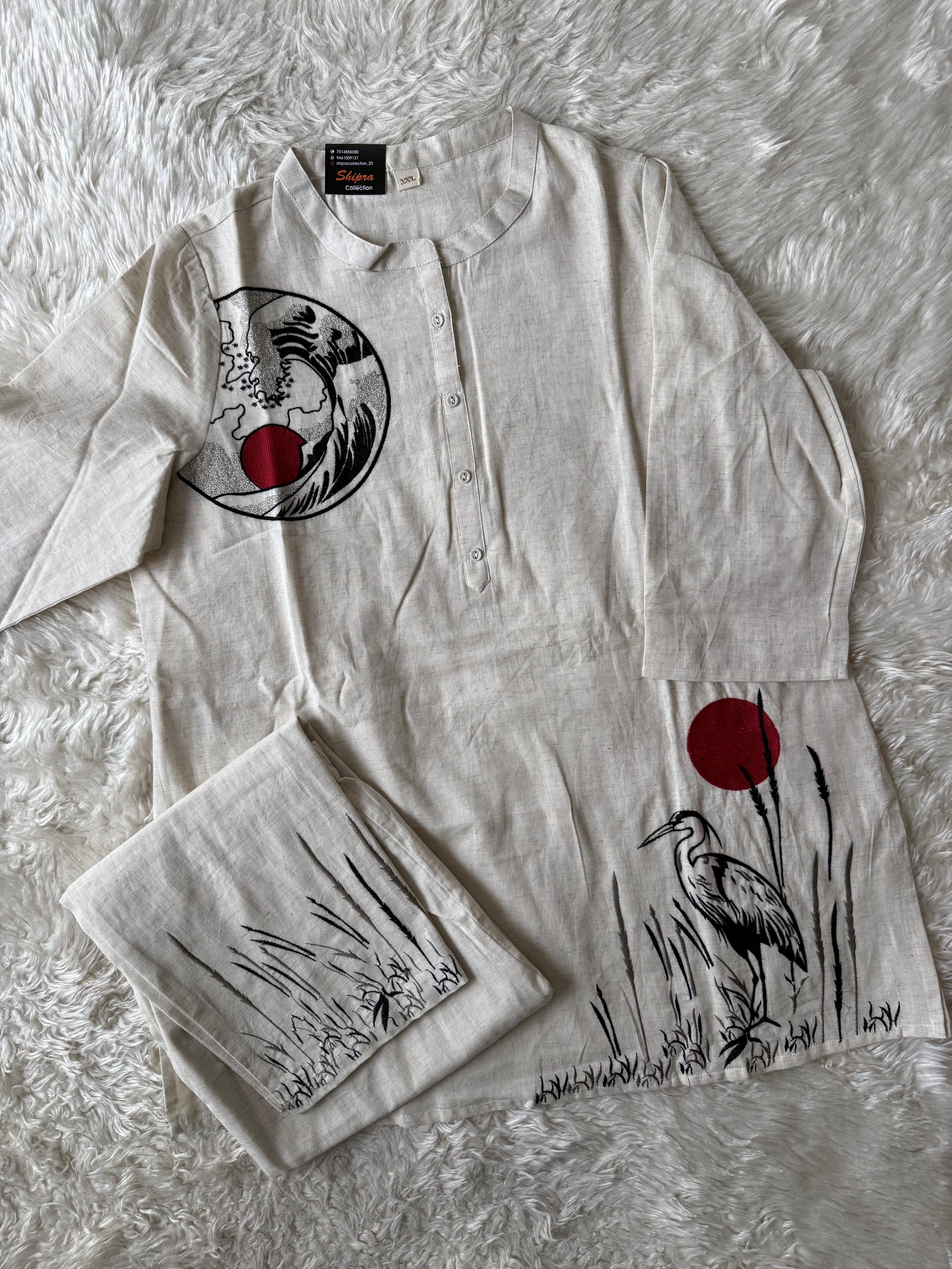 “Plus Size” Soft Khadi Cotton Co-ord Set