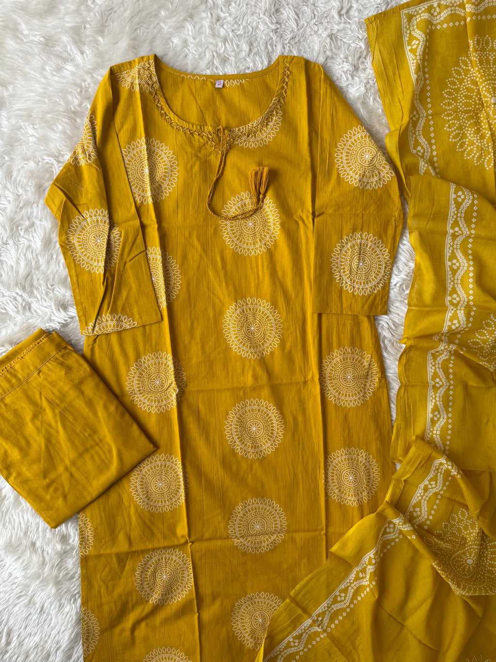 Premium Cotton Kurti Pant Dupatta Set