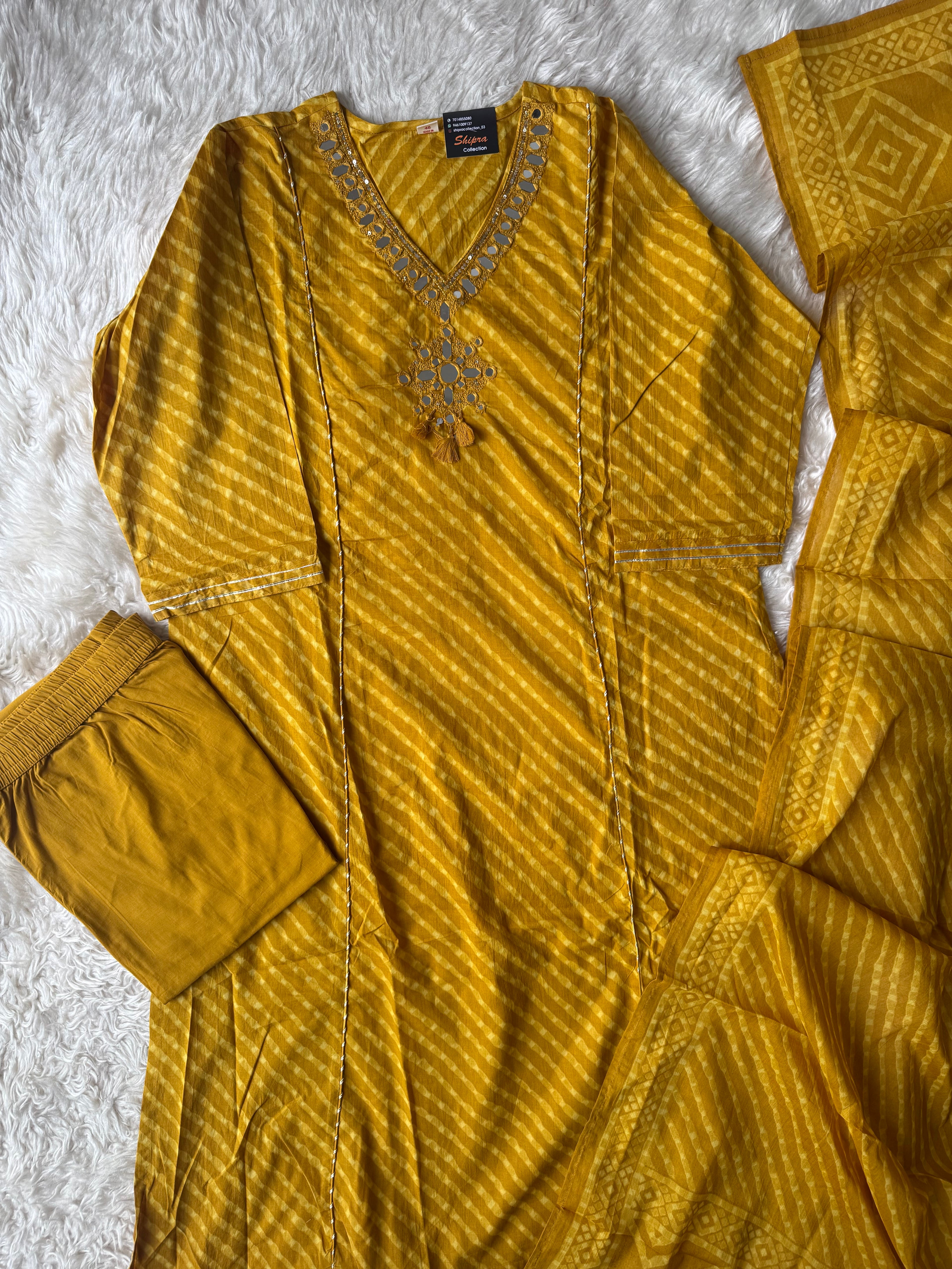 Premium Cotton Lehariya Set