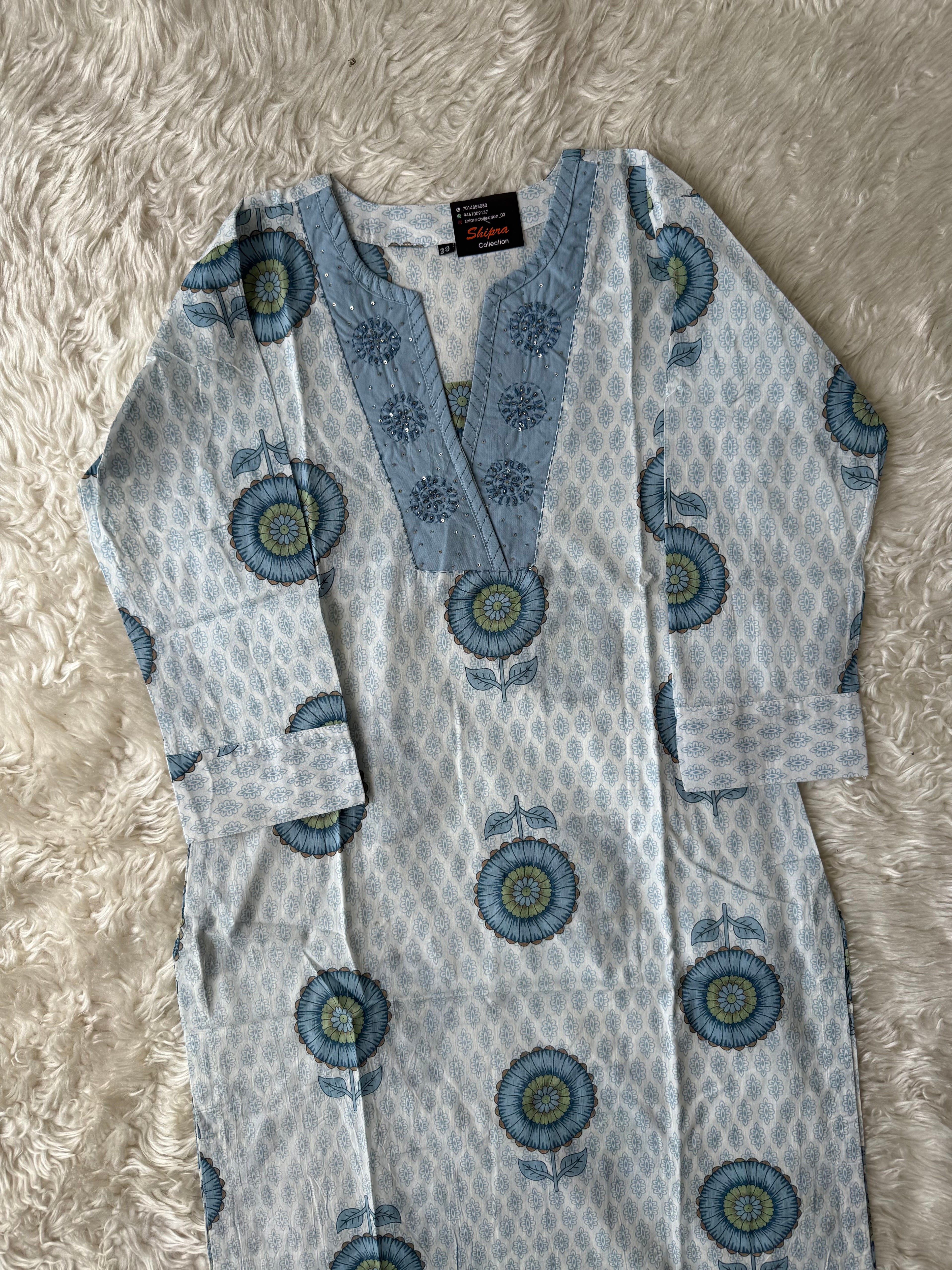 Premium Cotton Kurti Pant Dupatta Set