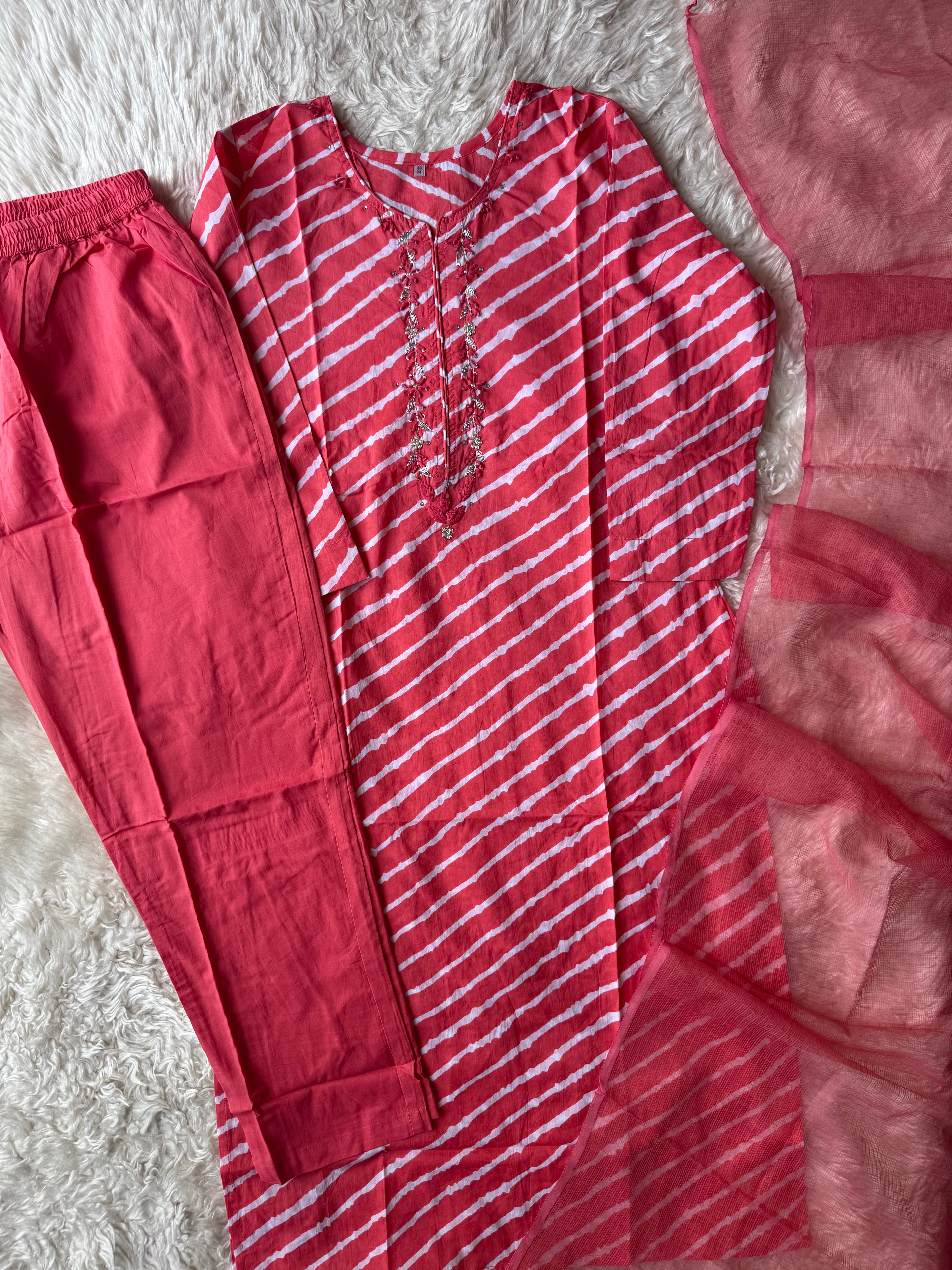 Premium Cotton Lehariya Set