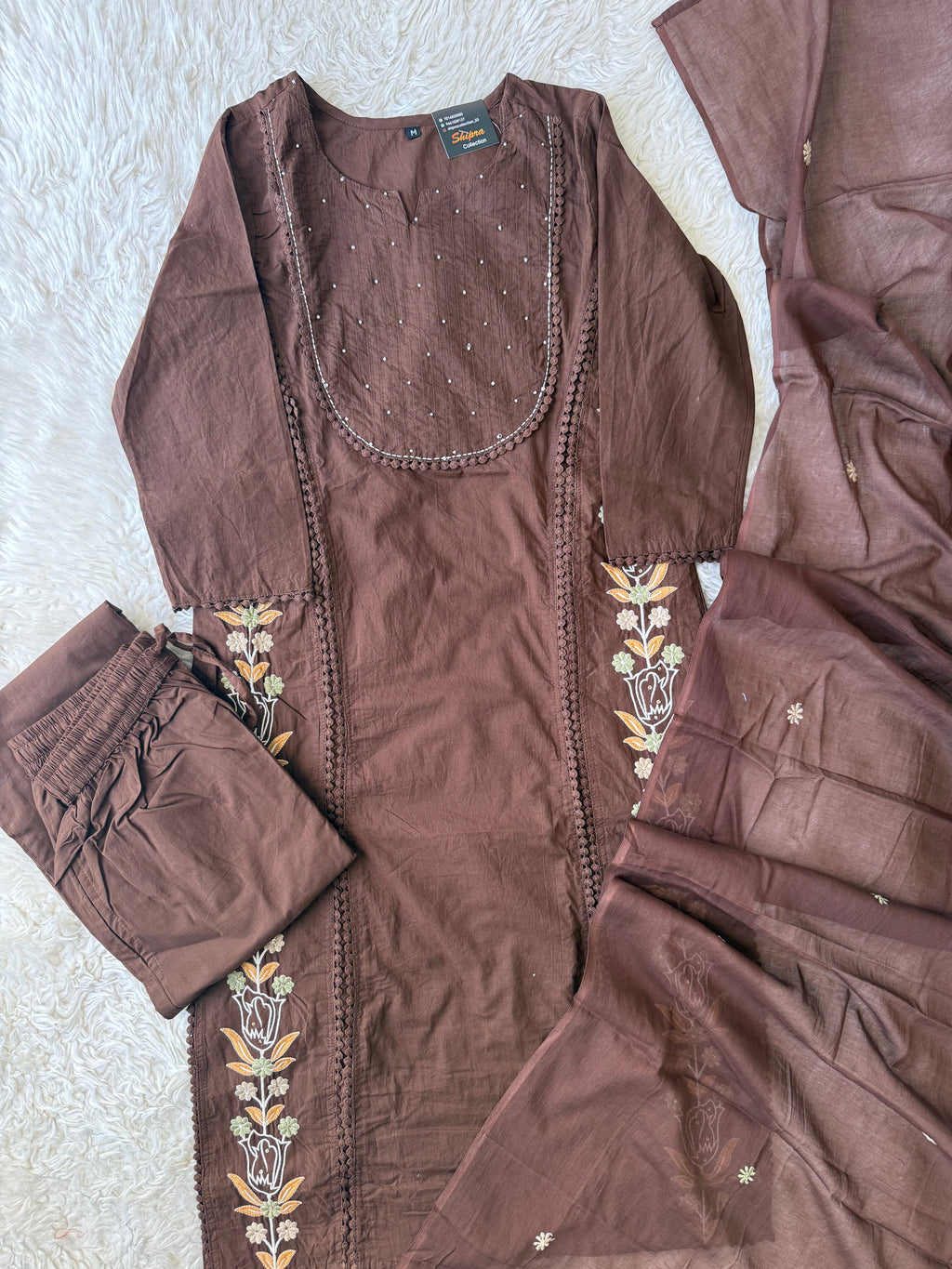 Pure Cotton Kurti Plazo Dupatta Set